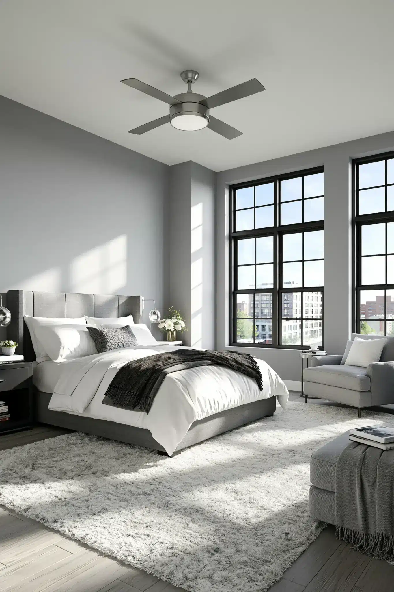 29 Grey and White Bedroom Ideas That Never Feel Flat 18