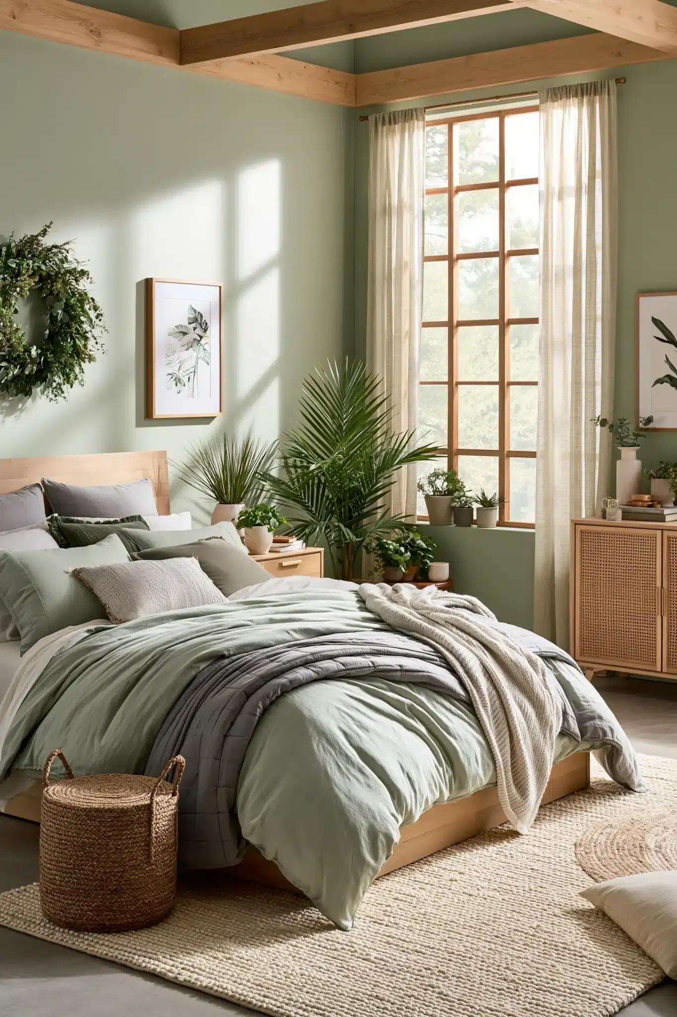 29 Sage Green and Grey Bedroom Ideas That Read Calm 19