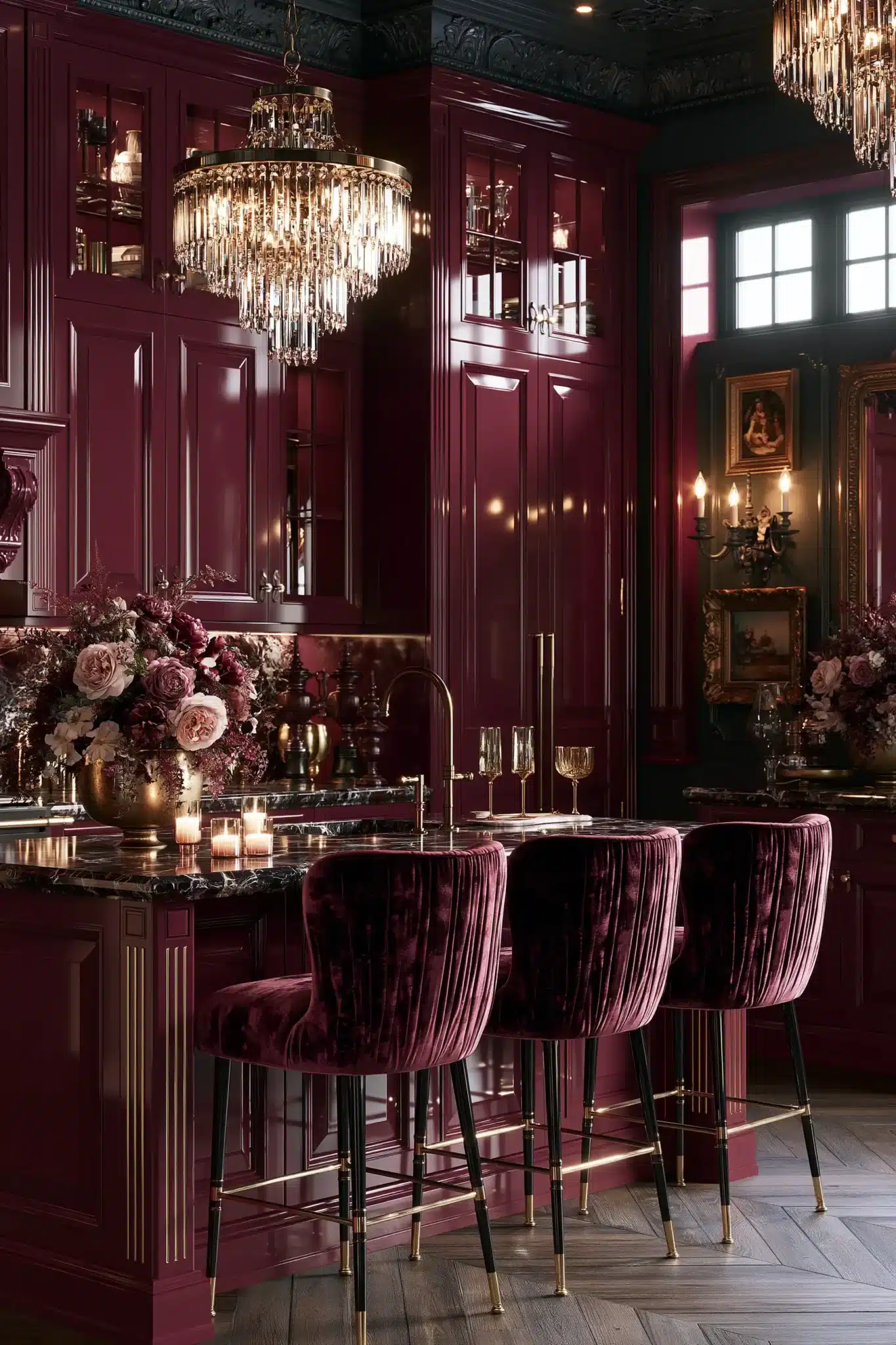 29 Gothic Kitchen Ideas with Stone, Brass, and Black 19