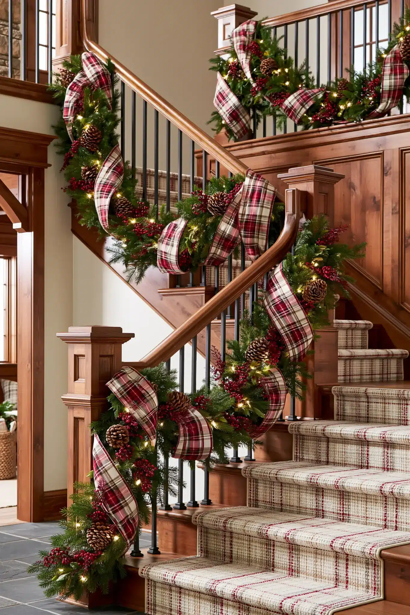 29 Christmas Staircase Decor Ideas That Actually Hold Up 19