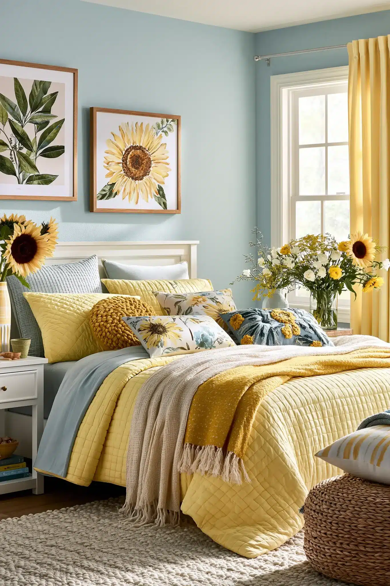 29 Light Blue and Yellow Bedroom Ideas for a Sunny Corner 19