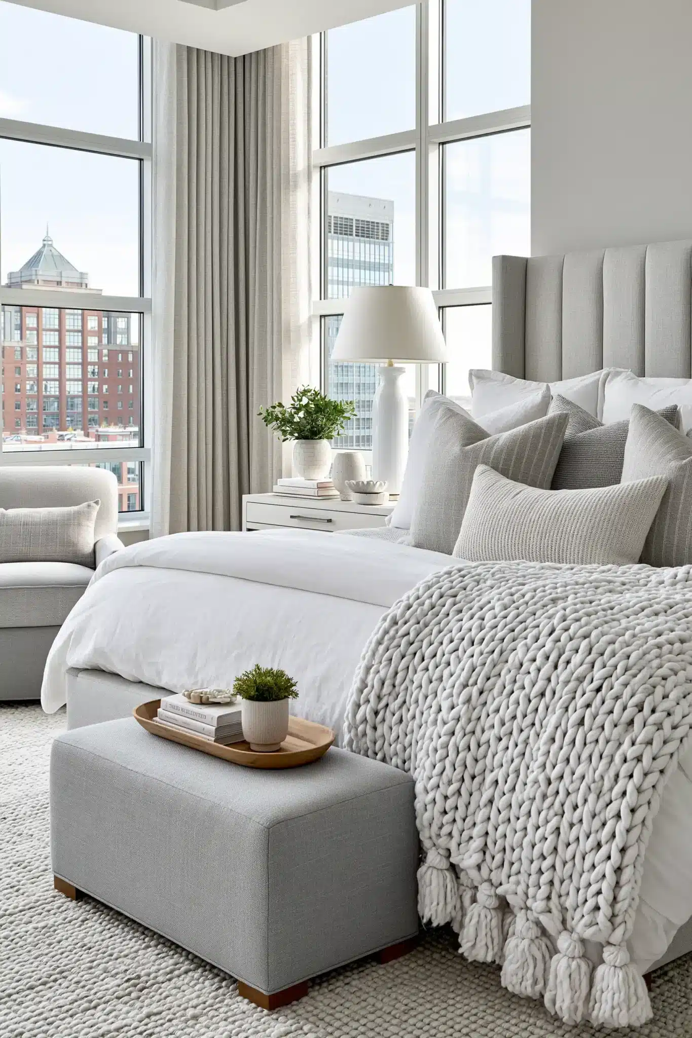 29 Grey and White Bedroom Ideas That Never Feel Flat 2
