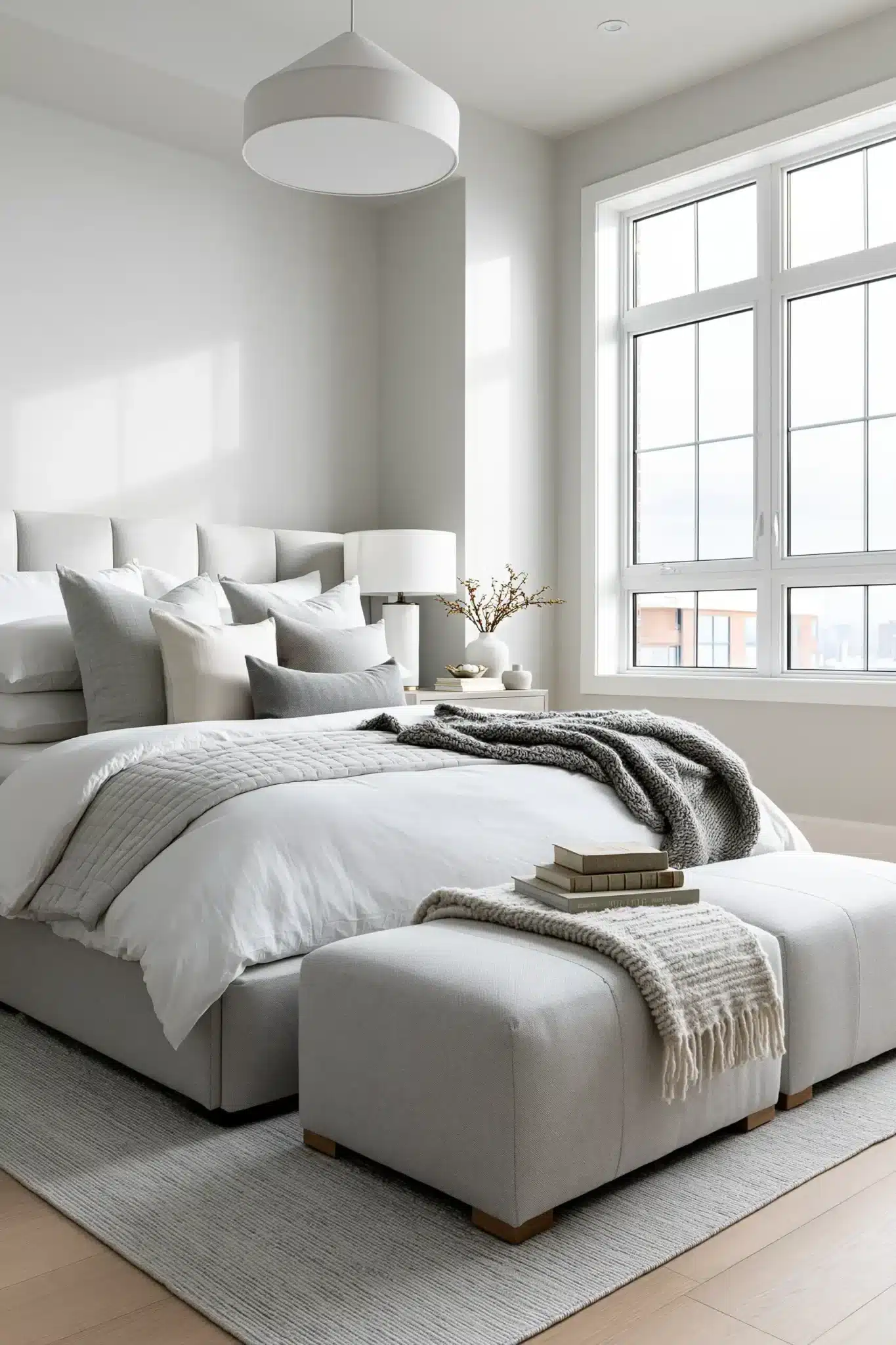 29 Grey and White Bedroom Ideas That Never Feel Flat 20