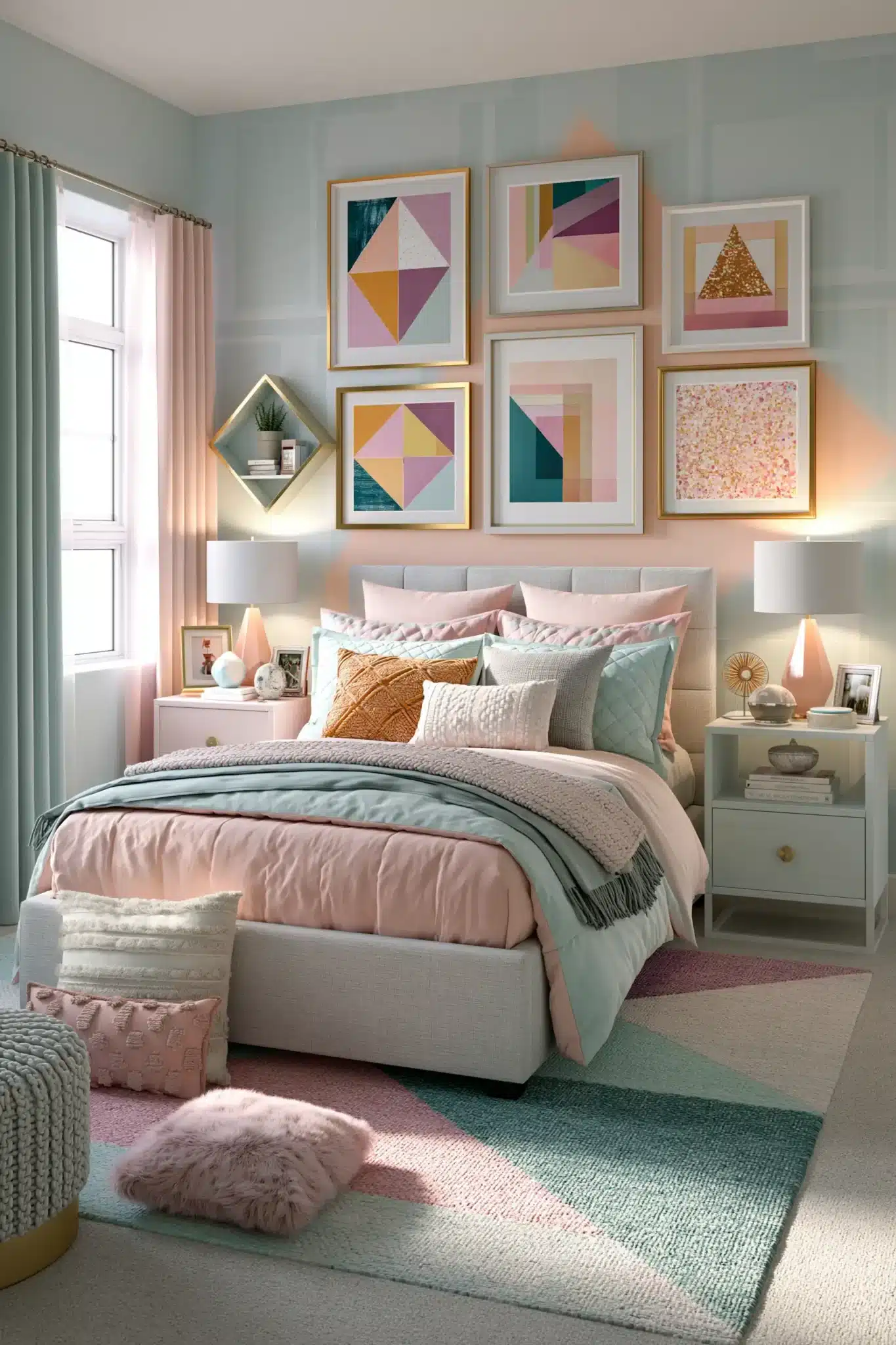 29 Light Blue and Pink Bedroom Ideas That Stay Grown-Up 20