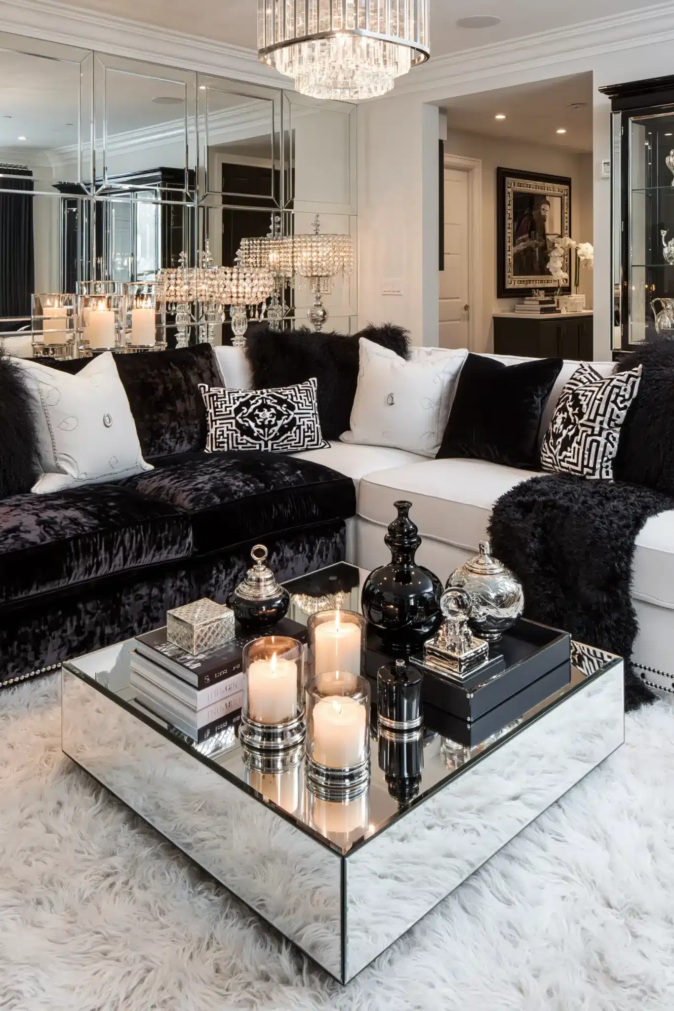 29 Black and White Living Room Decor Ideas with Real Contrast 20