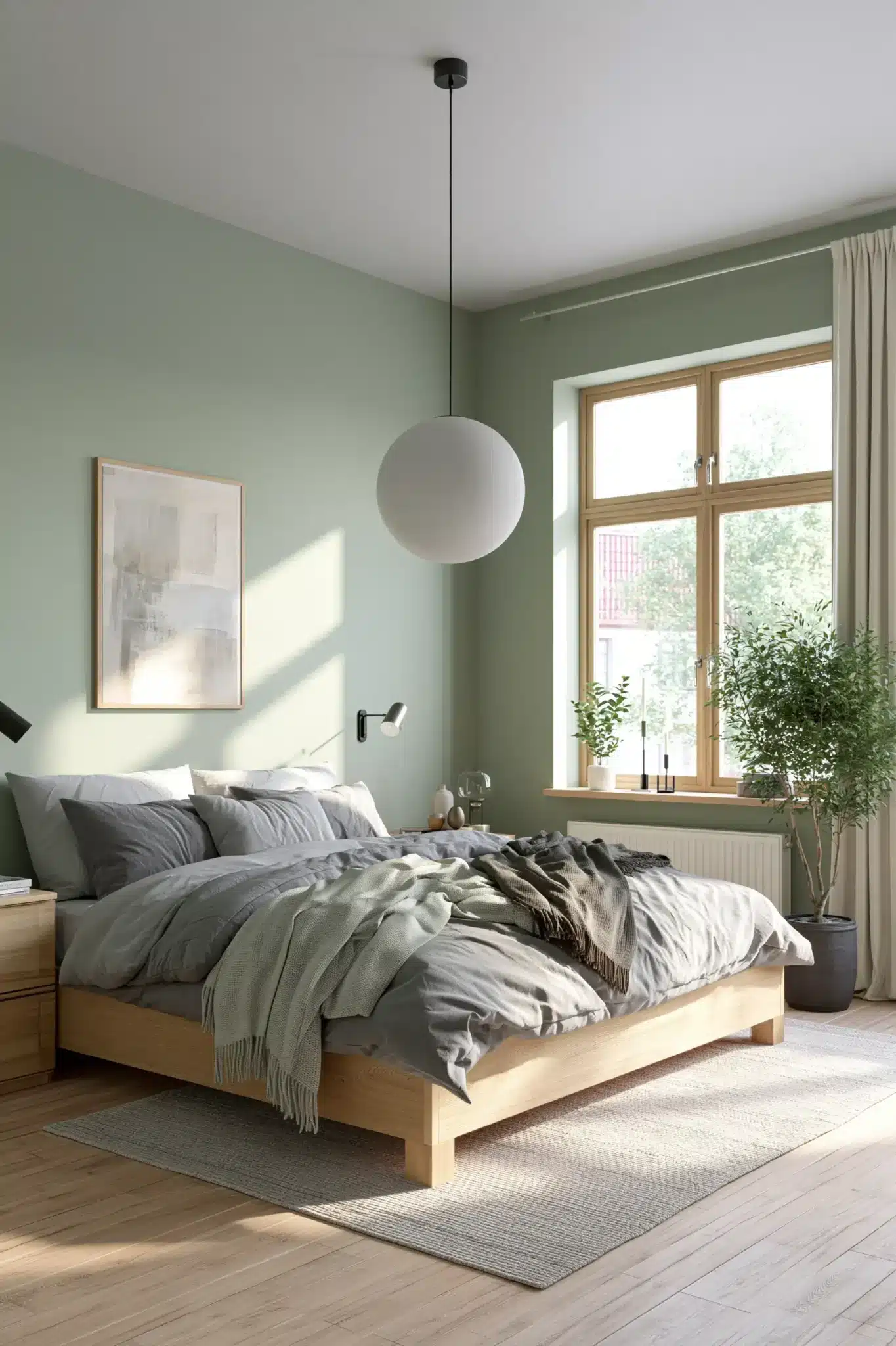 29 Sage Green and Grey Bedroom Ideas That Read Calm 20