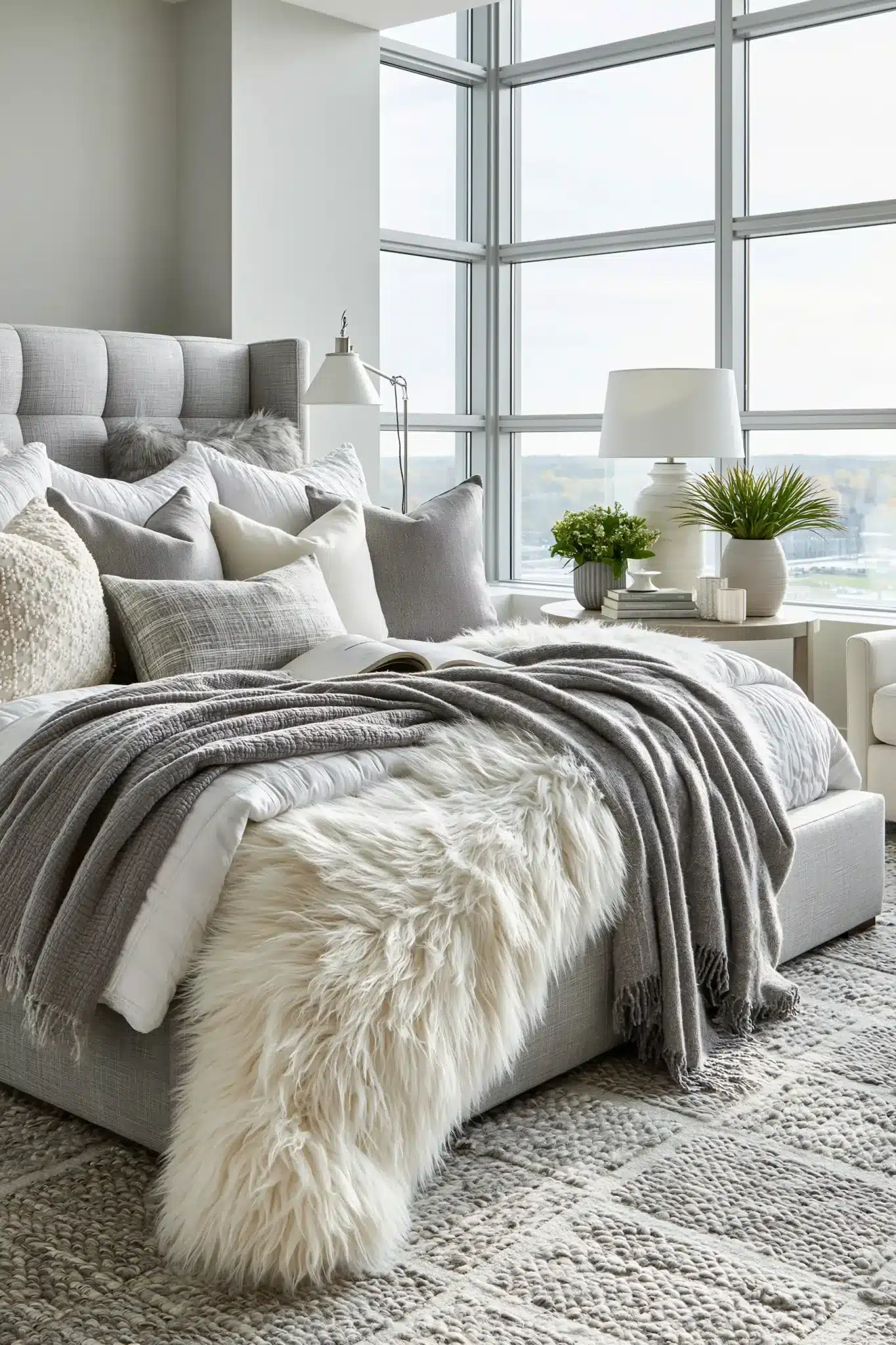 29 Grey and White Bedroom Ideas That Never Feel Flat 21