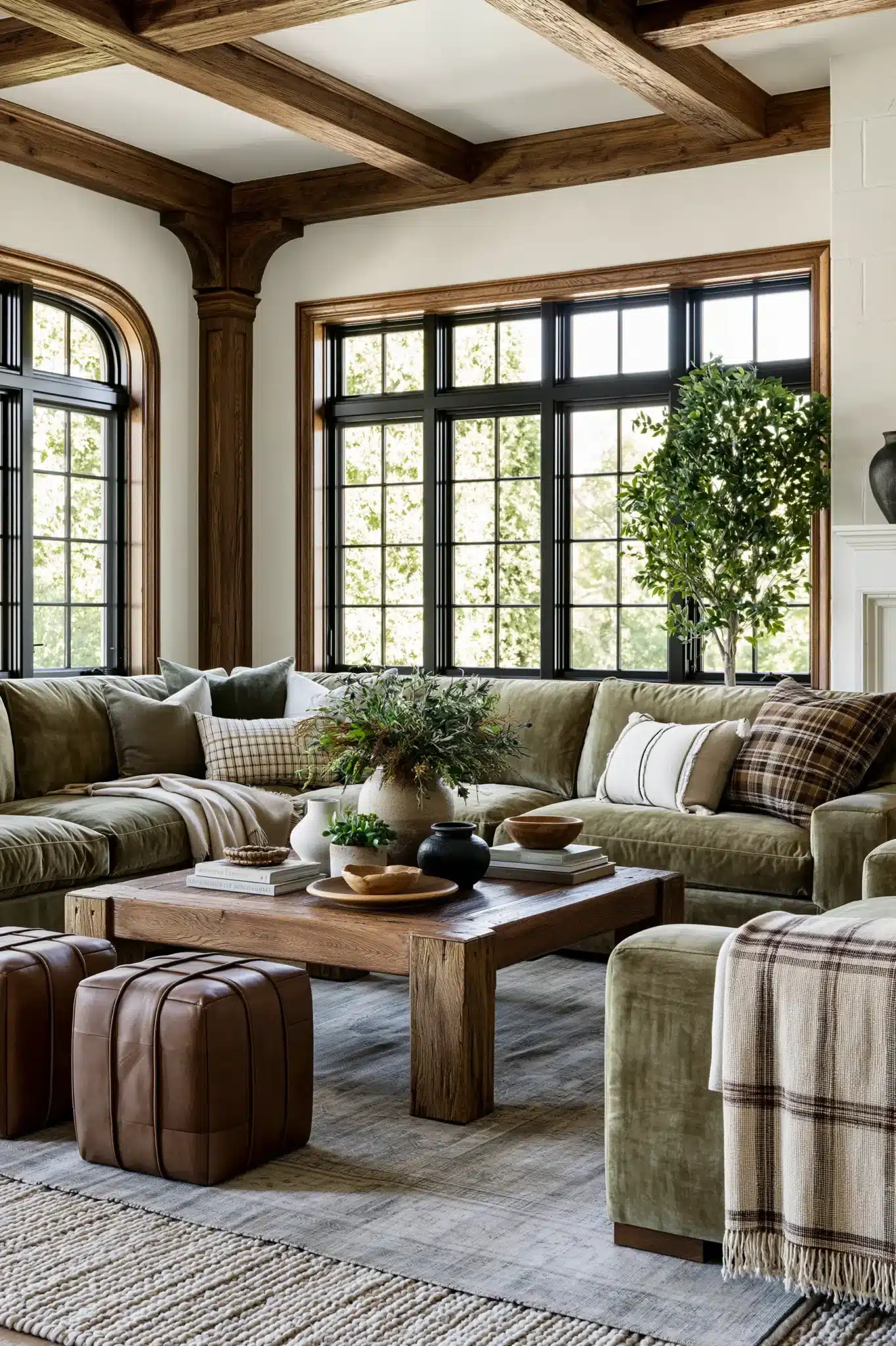 29 Sage Green and Brown Living Room Ideas with Honest Wood 21