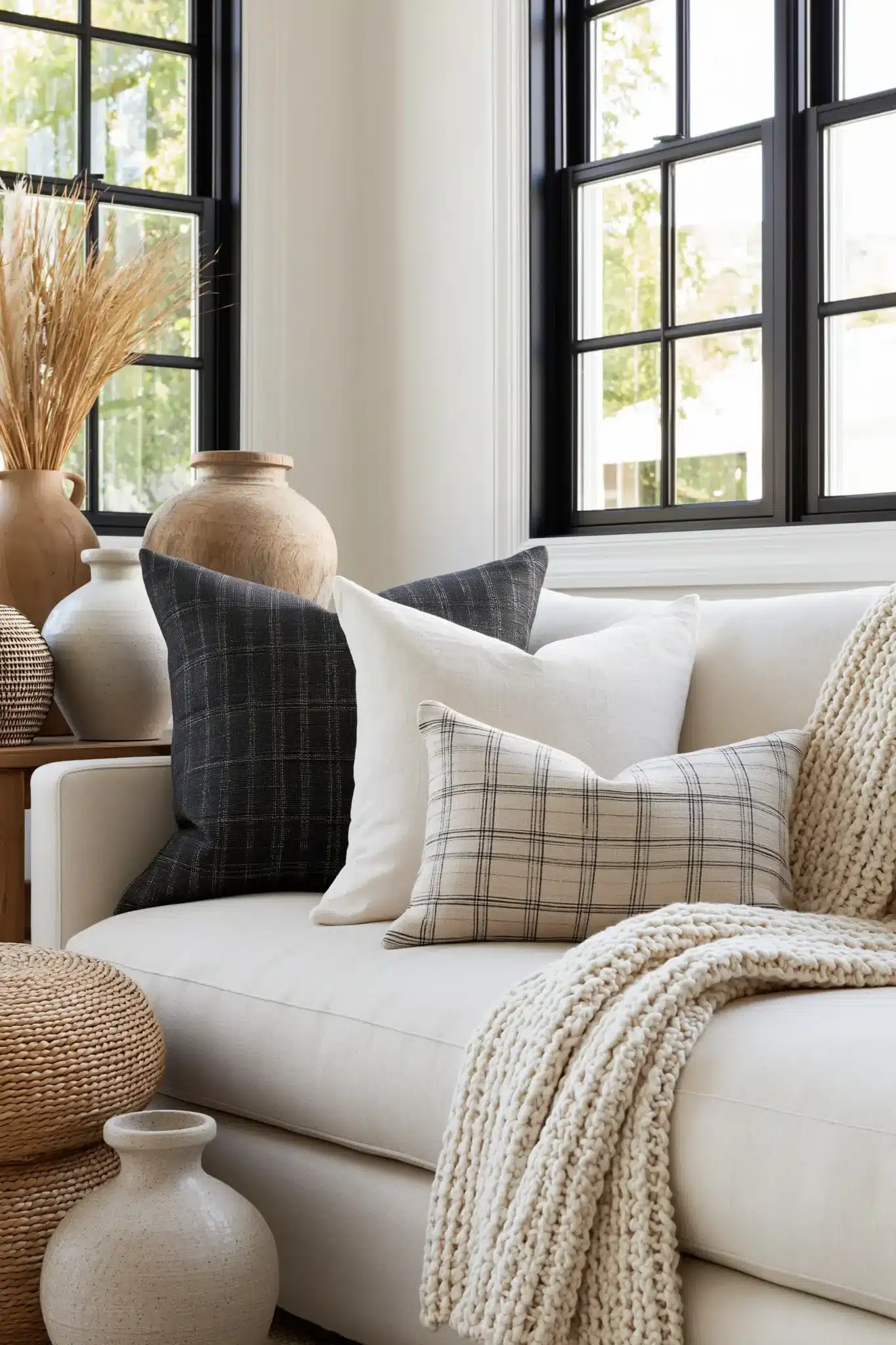 29 Black and White Living Room Decor Ideas with Real Contrast 21