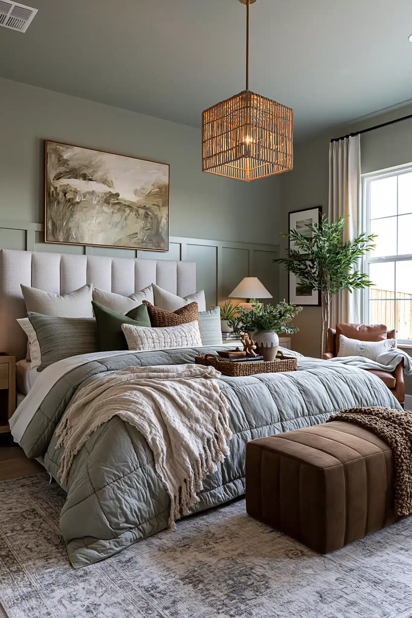 29 Sage Green and Grey Bedroom Ideas That Read Calm 21