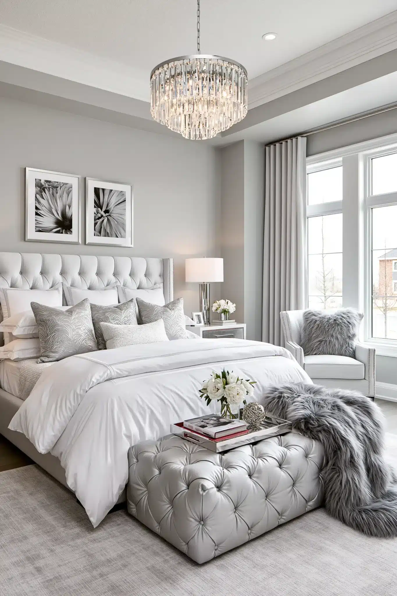 29 Grey and White Bedroom Ideas That Never Feel Flat 22