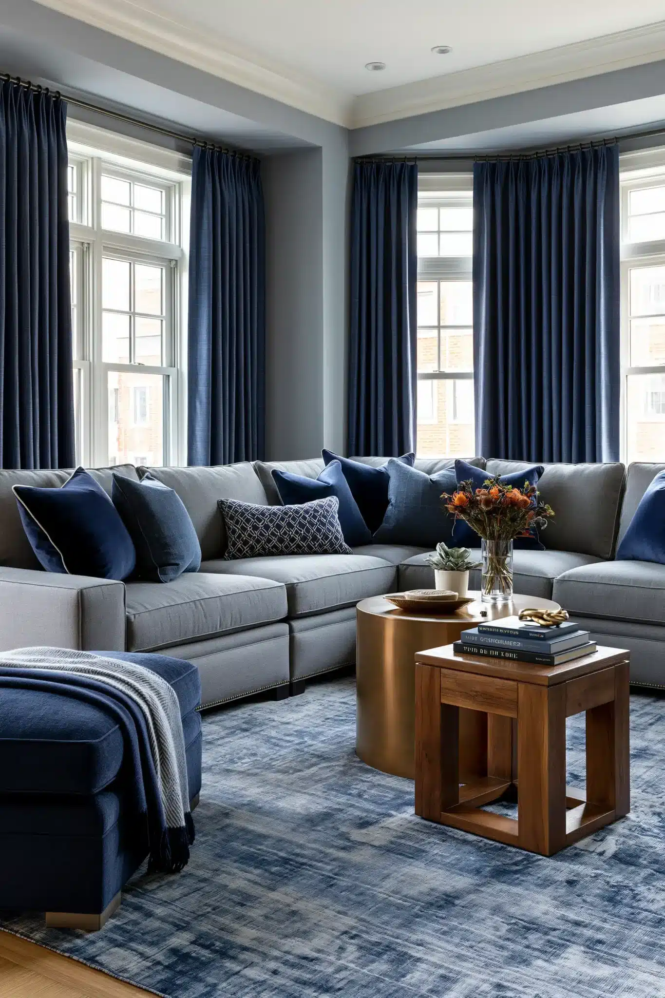 29 Navy Blue and Grey Living Room Ideas That Feel Grounded 22