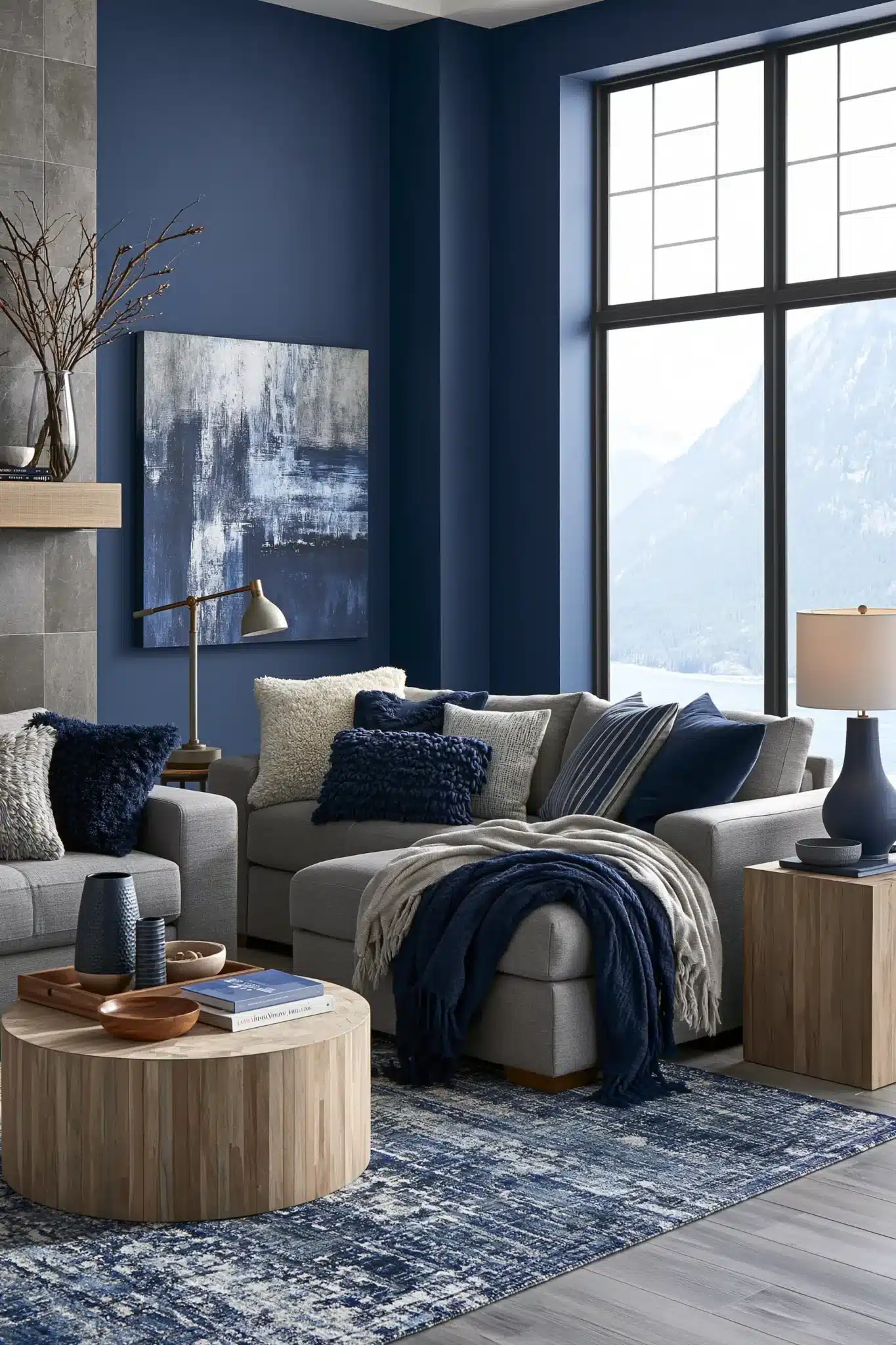 29 Navy Blue and Grey Living Room Ideas That Feel Grounded 23