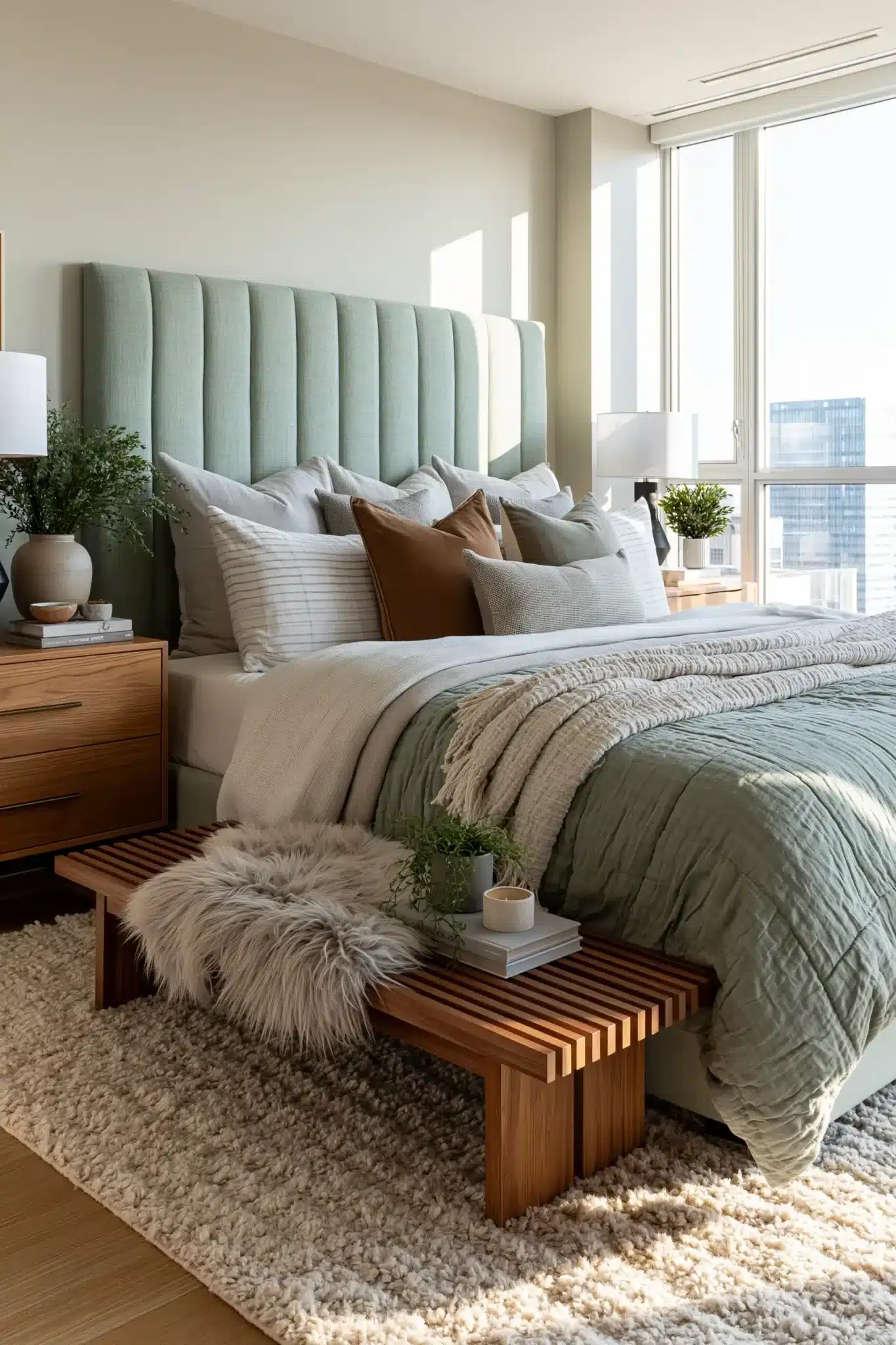 29 Sage Green and Grey Bedroom Ideas That Read Calm 23