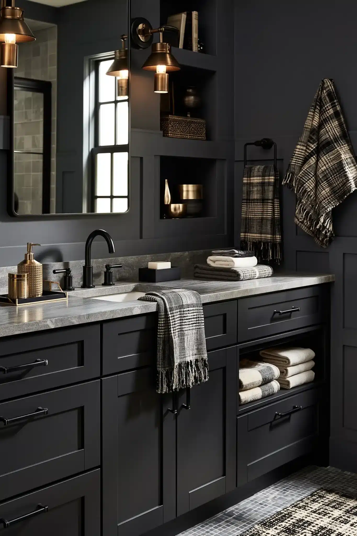 29 Gothic Bathroom Ideas That Feel Moody Without Going Cold 23