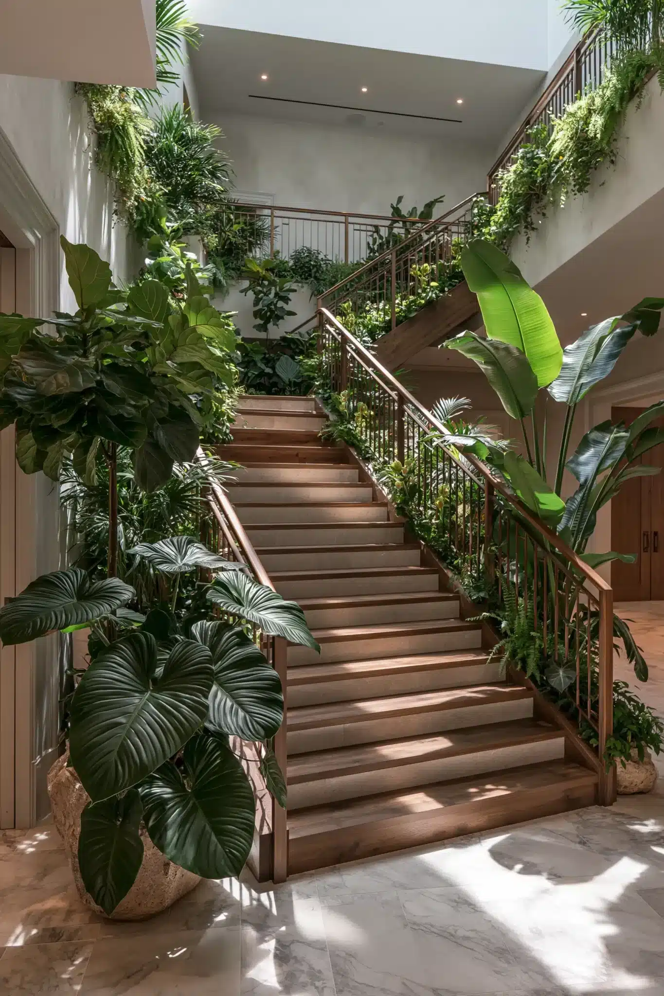 29 Indoor Staircase Garden Ideas for a Stairwell That Breathes 23