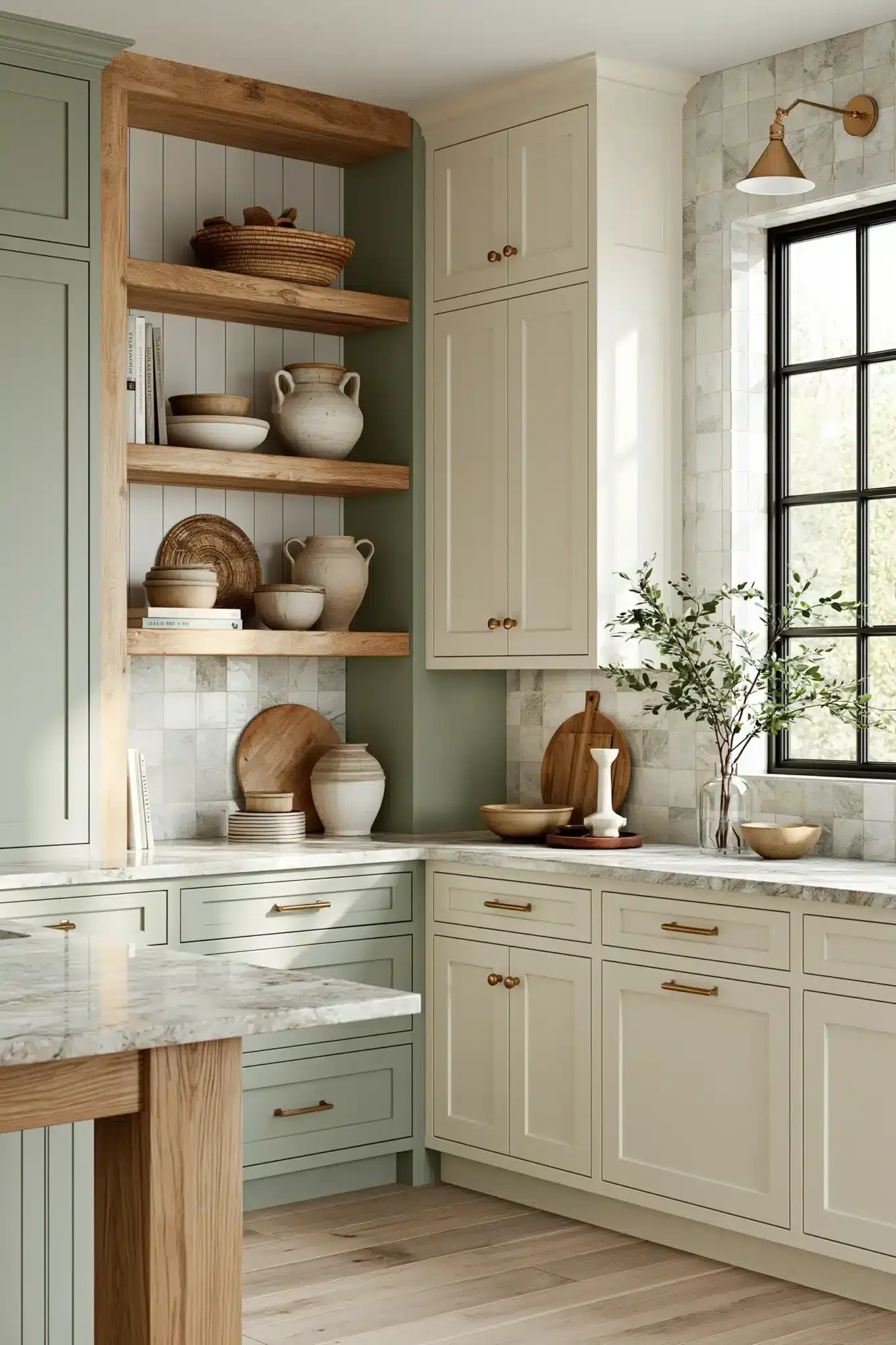 29 Sage Green and Cream Kitchen Ideas That Stay Soft 23