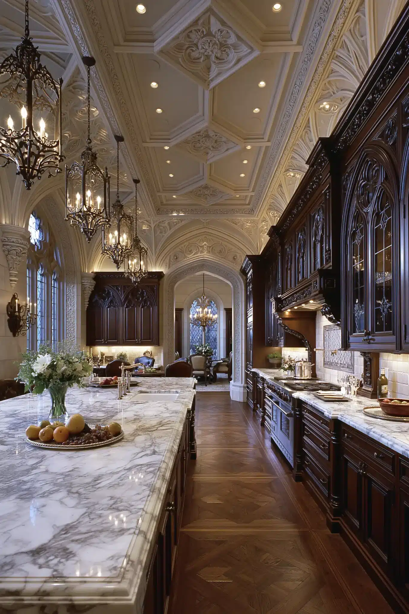 29 Gothic Kitchen Ideas with Stone, Brass, and Black 23