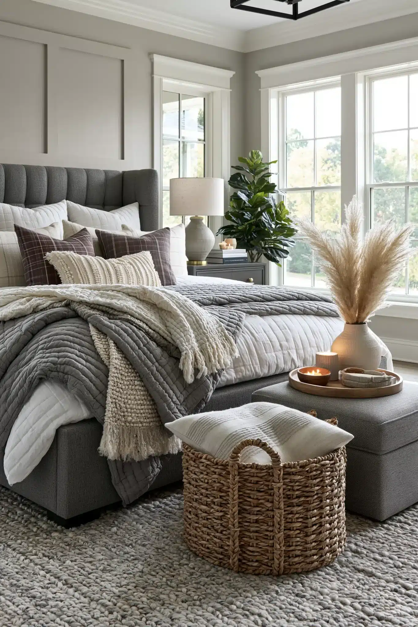 29 Grey and White Bedroom Ideas That Never Feel Flat 23