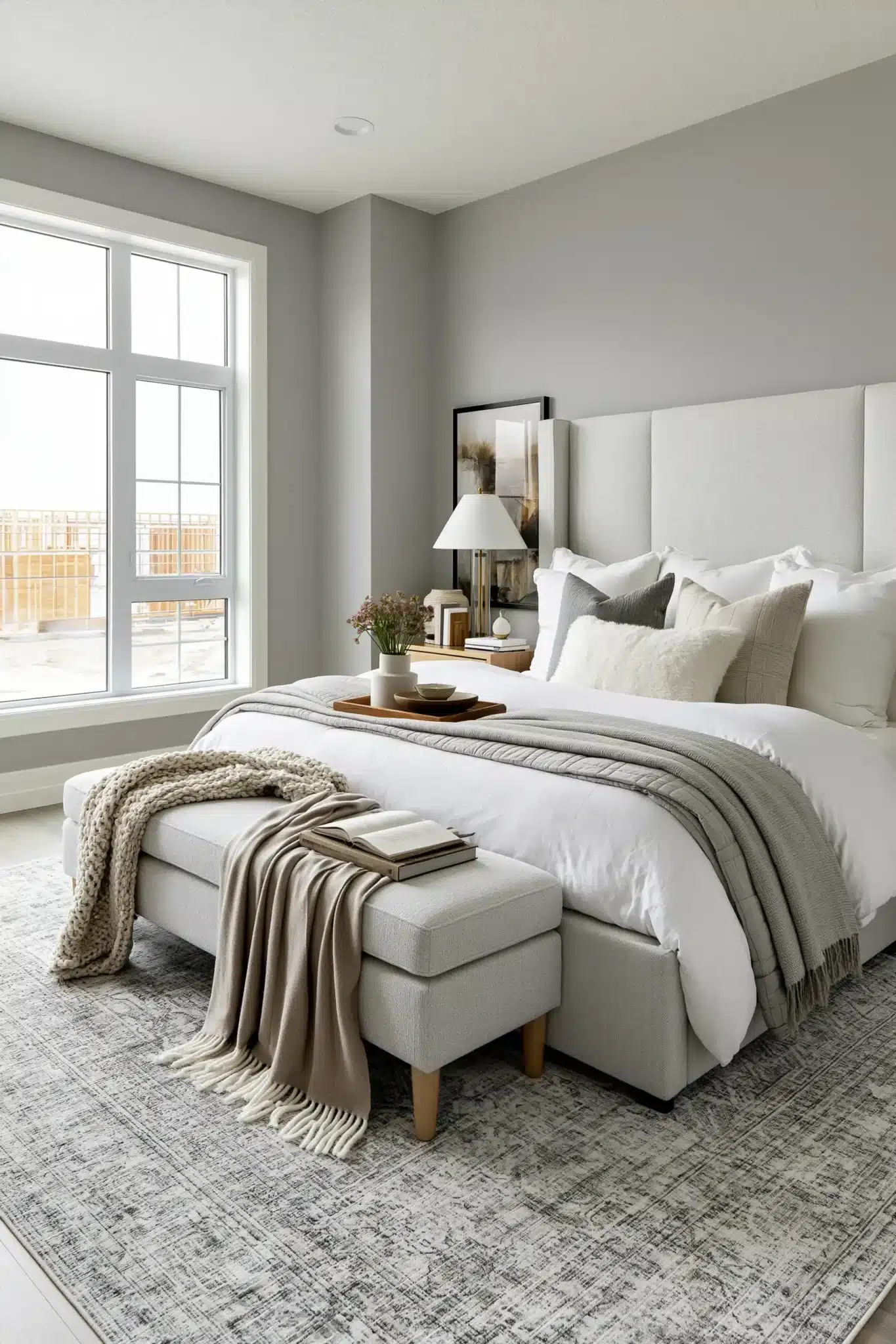 29 Grey and White Bedroom Ideas That Never Feel Flat 24