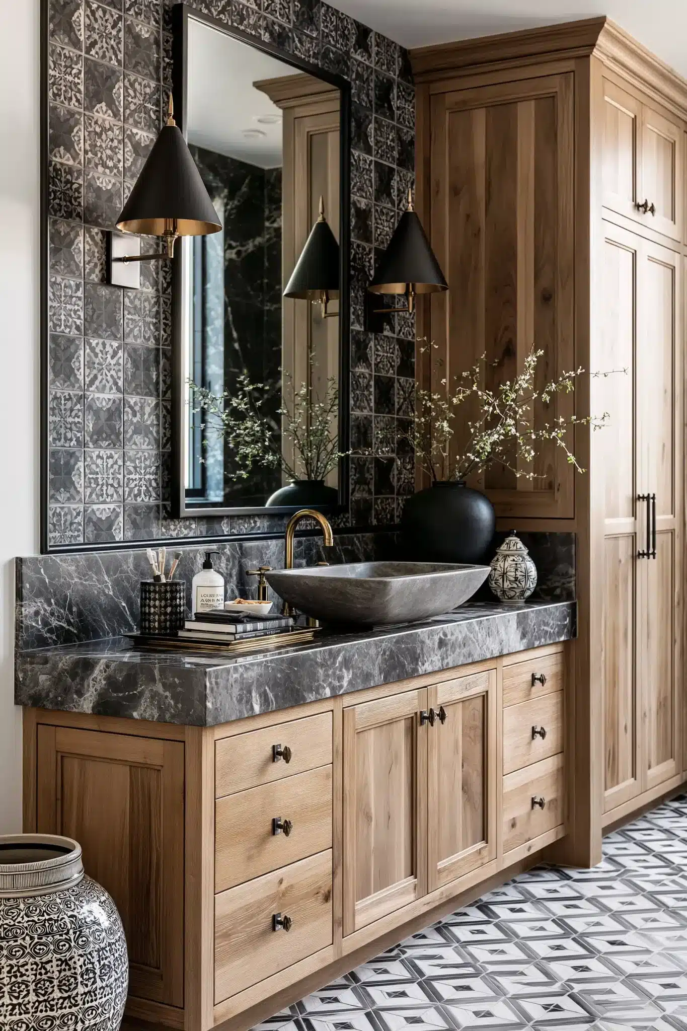 29 Gothic Bathroom Ideas That Feel Moody Without Going Cold 25