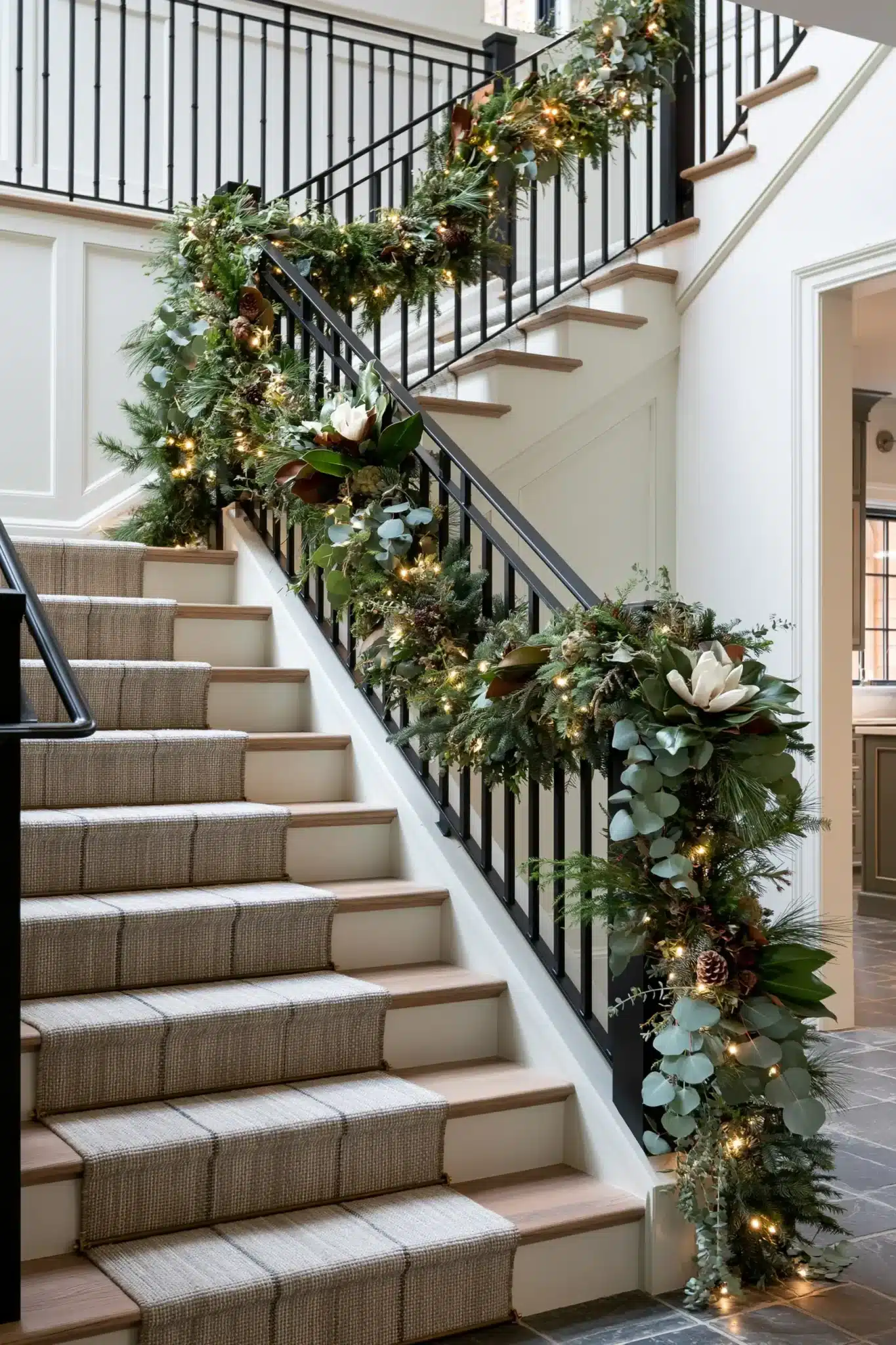 29 Christmas Staircase Decor Ideas That Actually Hold Up 25