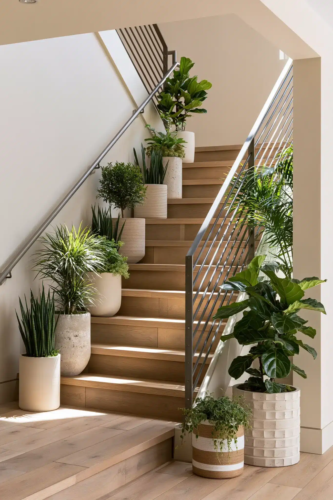 29 Indoor Staircase Garden Ideas for a Stairwell That Breathes 25