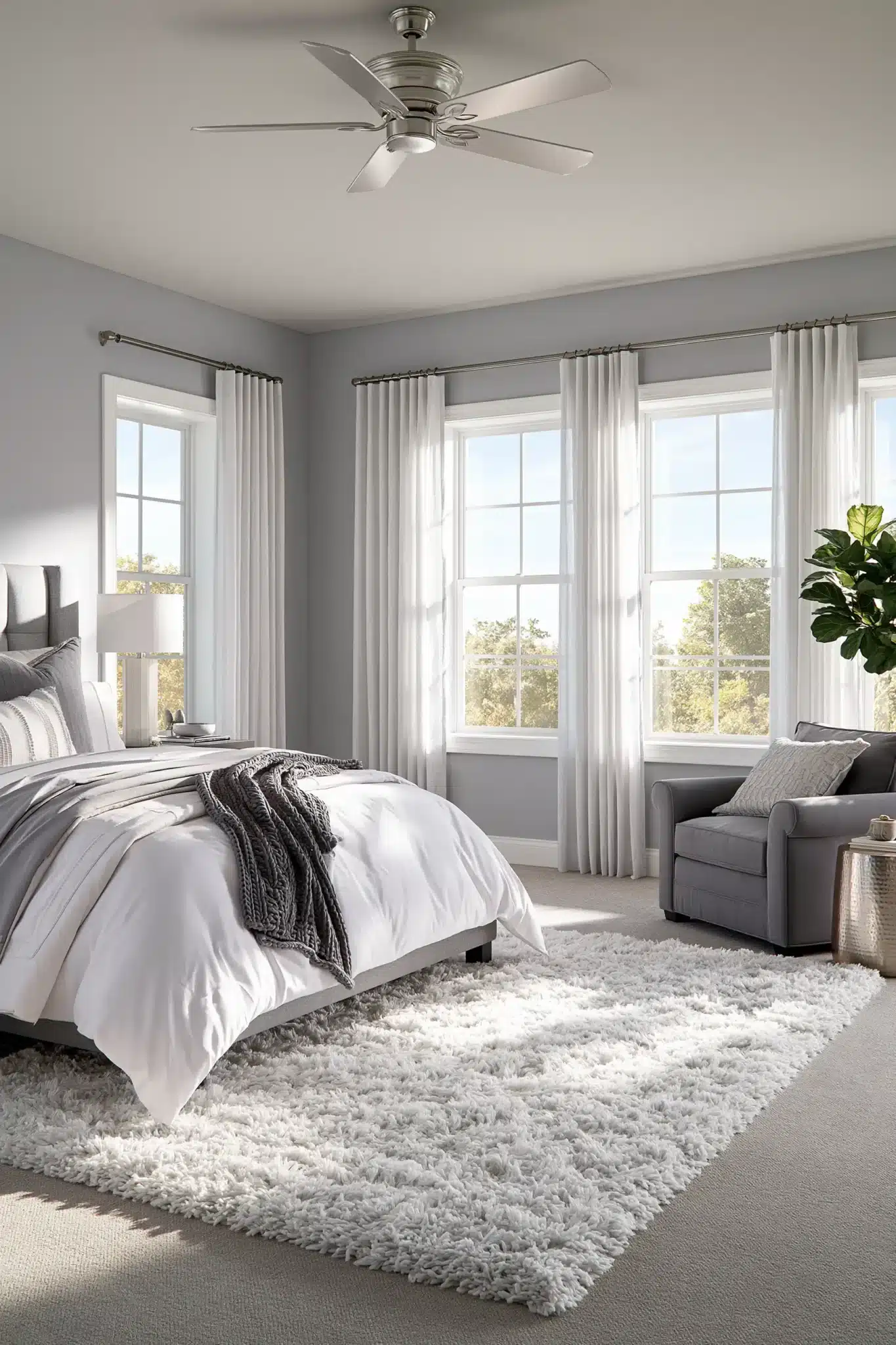 29 Grey and White Bedroom Ideas That Never Feel Flat 25