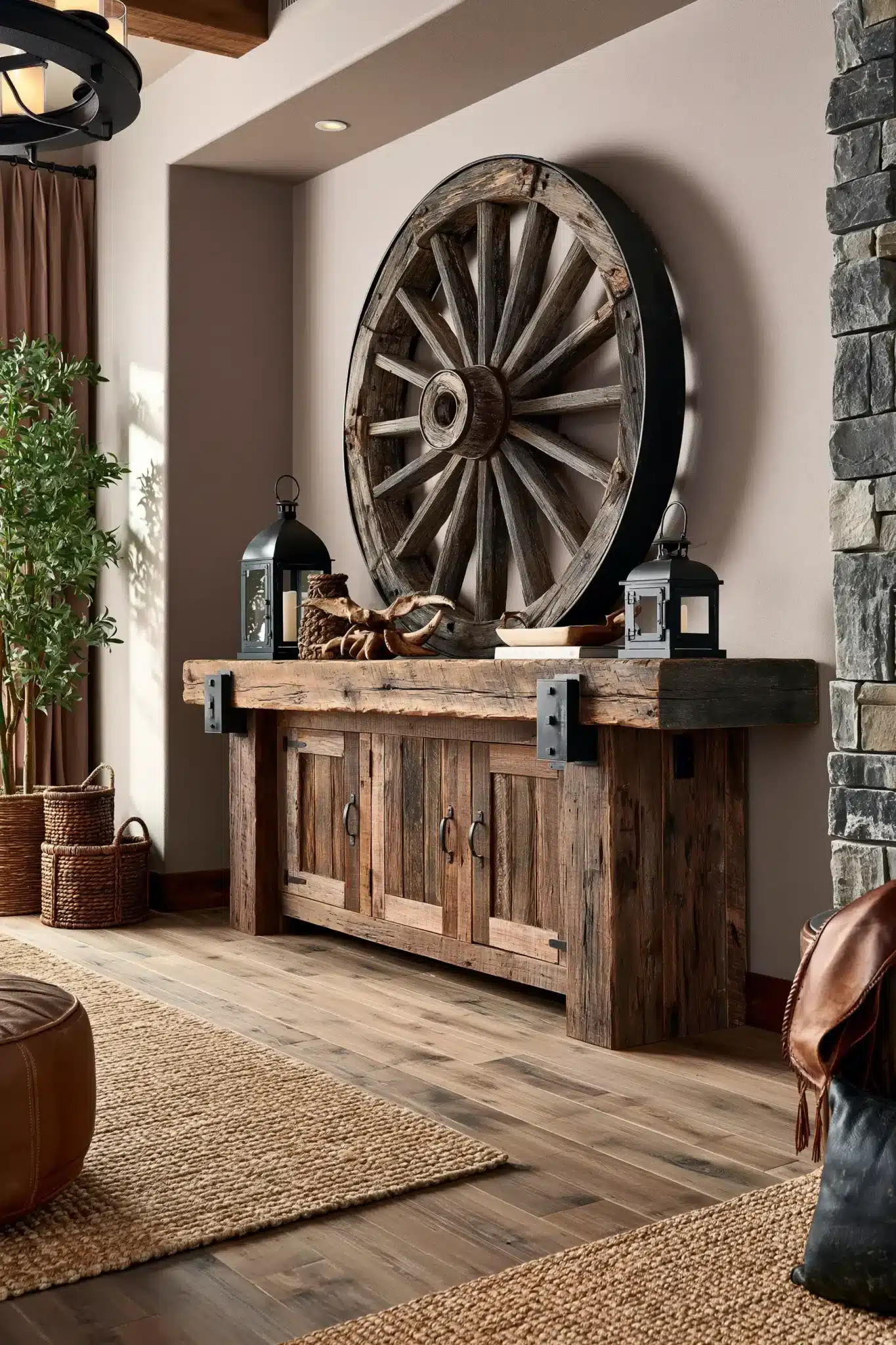 29 Western Style Home Decor Ideas with Real Weathered Wood 25