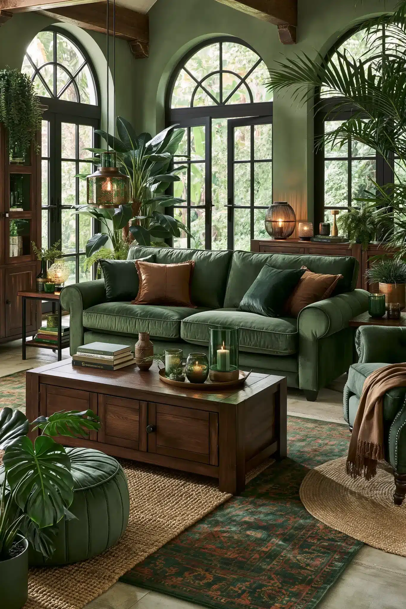 29 Sage Green and Brown Living Room Ideas with Honest Wood 25