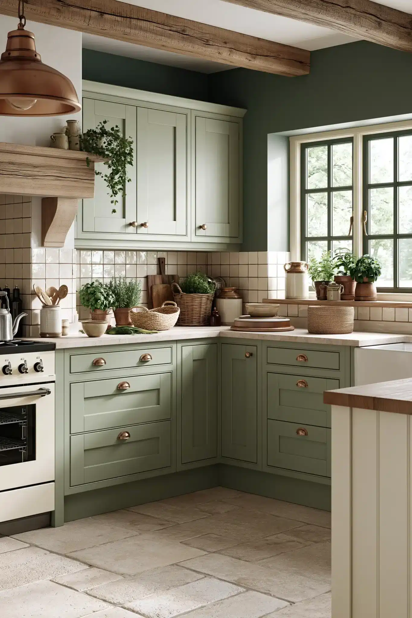 29 Sage Green and Cream Kitchen Ideas That Stay Soft 26