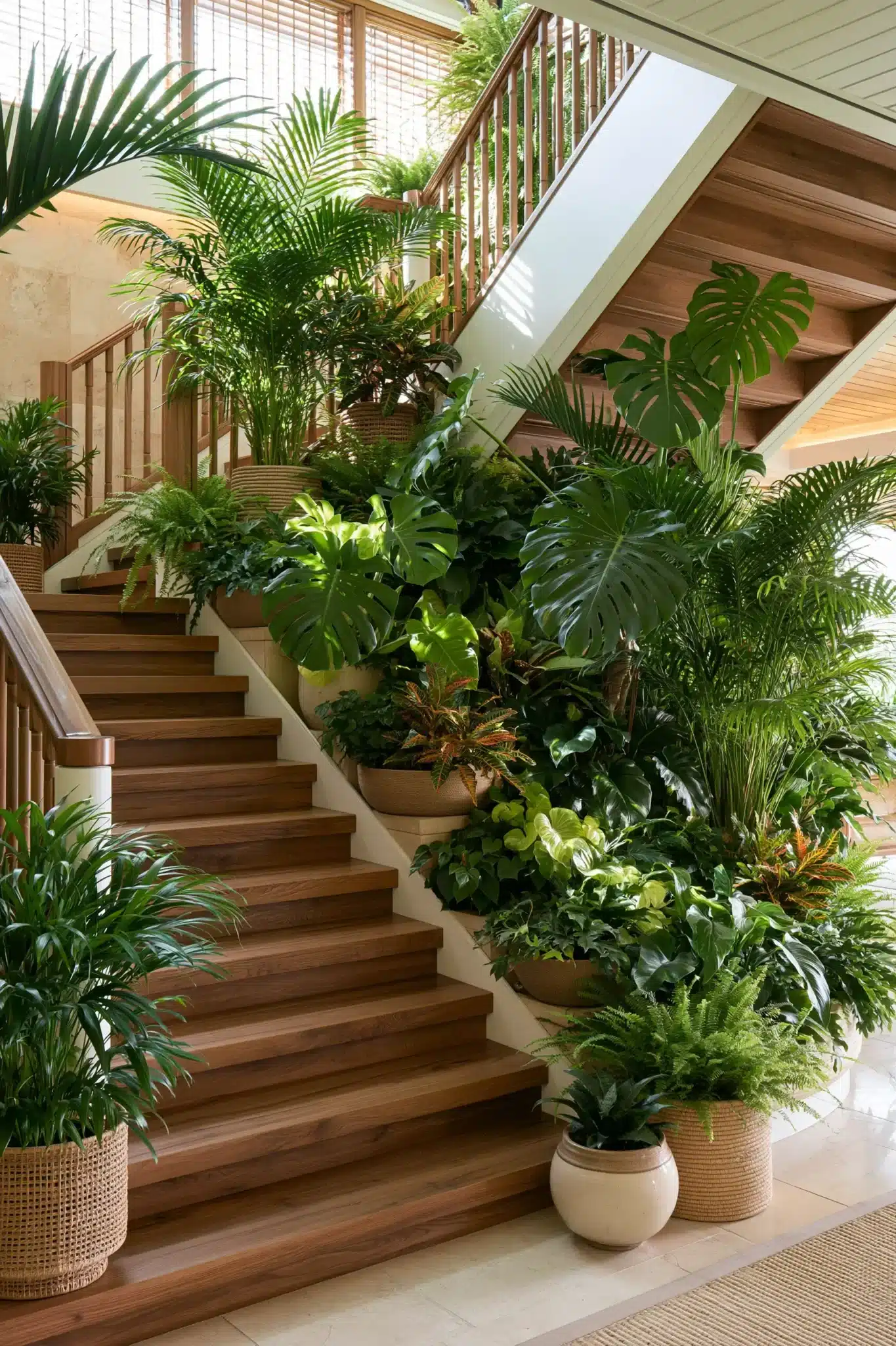 29 Indoor Staircase Garden Ideas for a Stairwell That Breathes 26