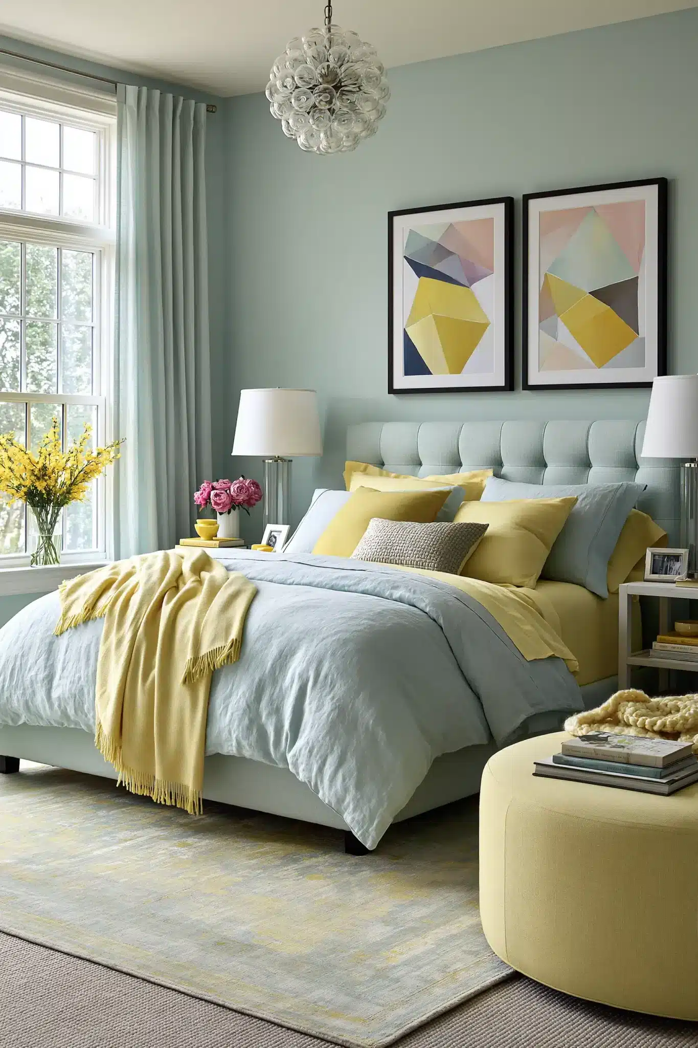 29 Light Blue and Yellow Bedroom Ideas for a Sunny Corner 27