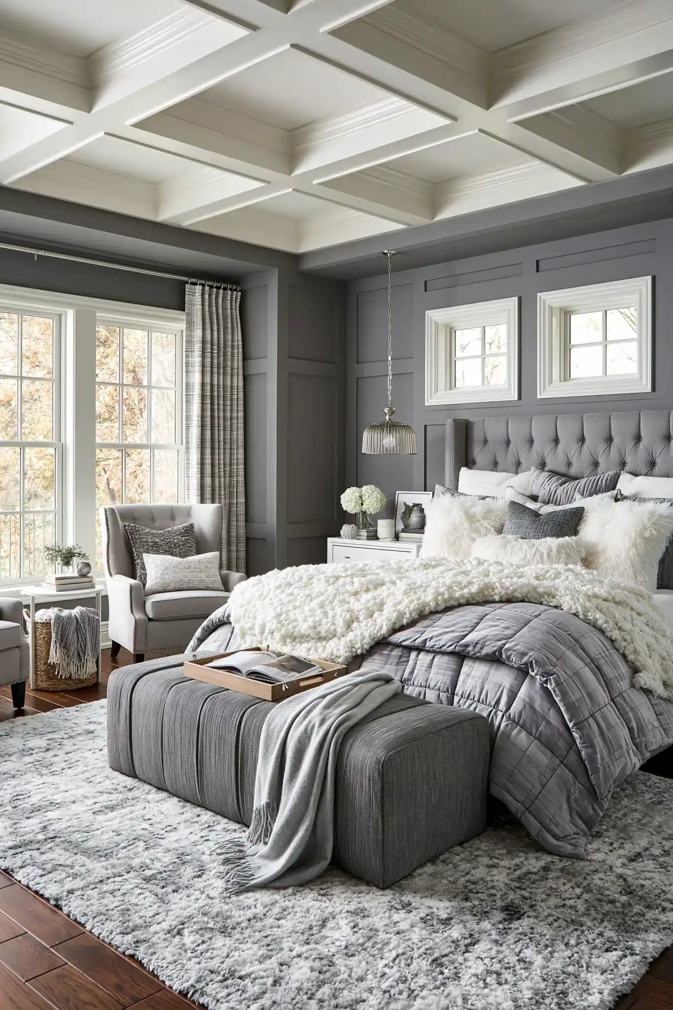 29 Grey and White Bedroom Ideas That Never Feel Flat 27