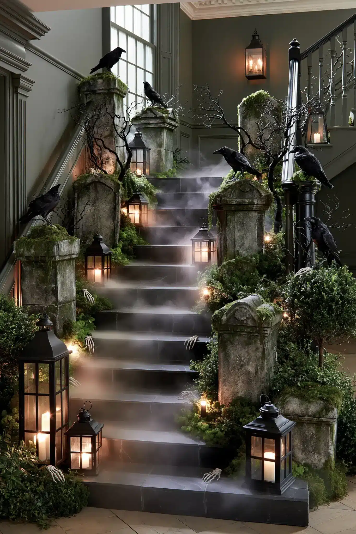 29 Halloween Staircase Decor Ideas That Skip the Cheap Stuff 27