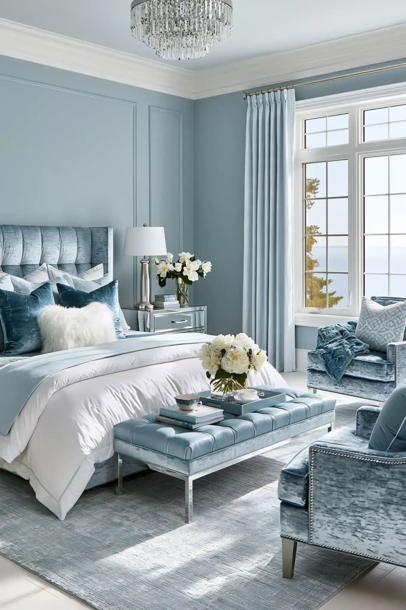 29 Light Blue and White Bedroom Ideas That Breathe 27