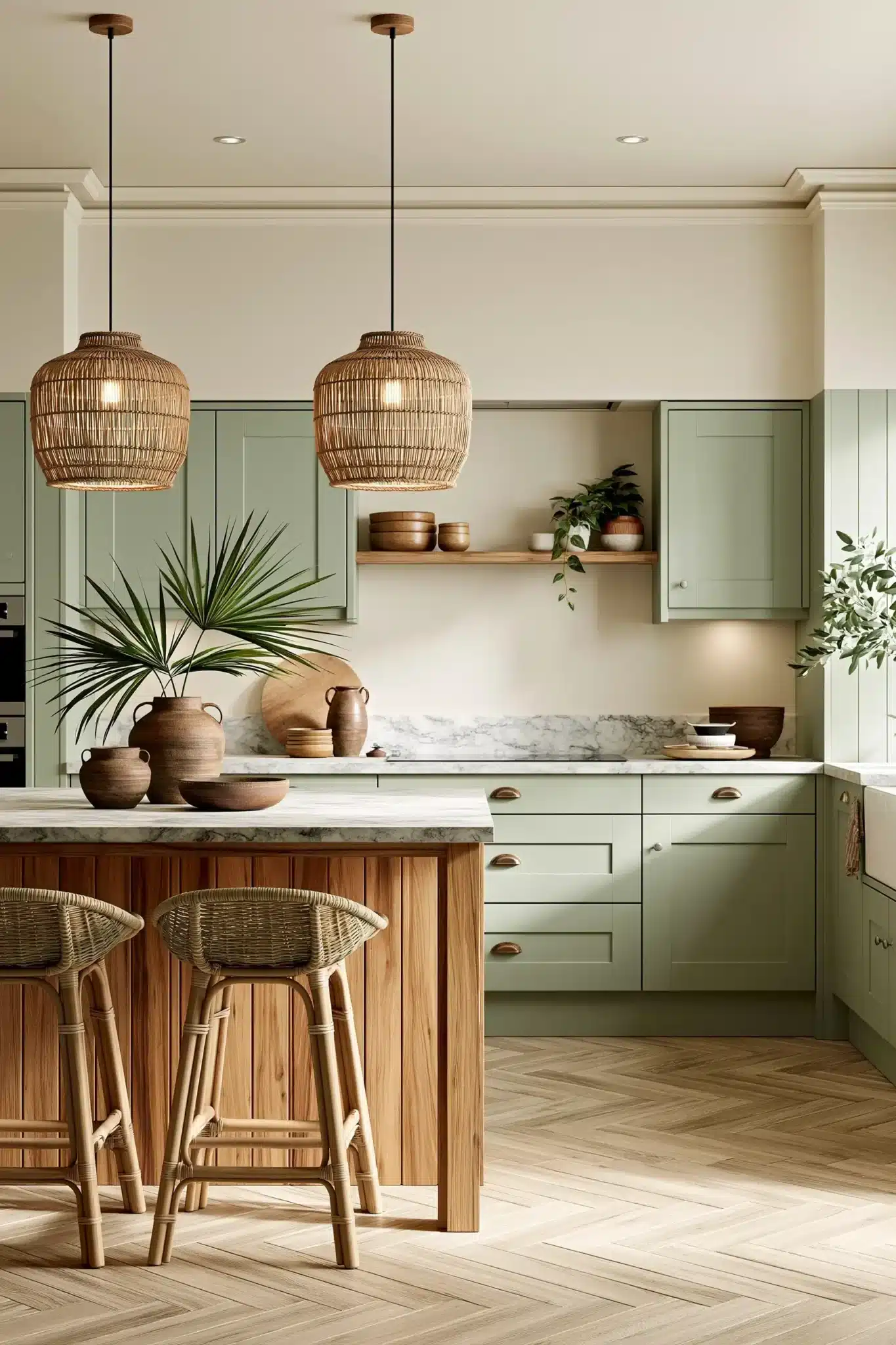29 Sage Green and Cream Kitchen Ideas That Stay Soft 27