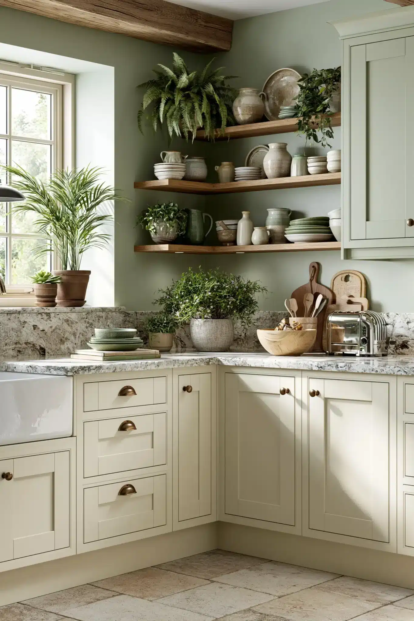 29 Sage Green and Cream Kitchen Ideas That Stay Soft 28