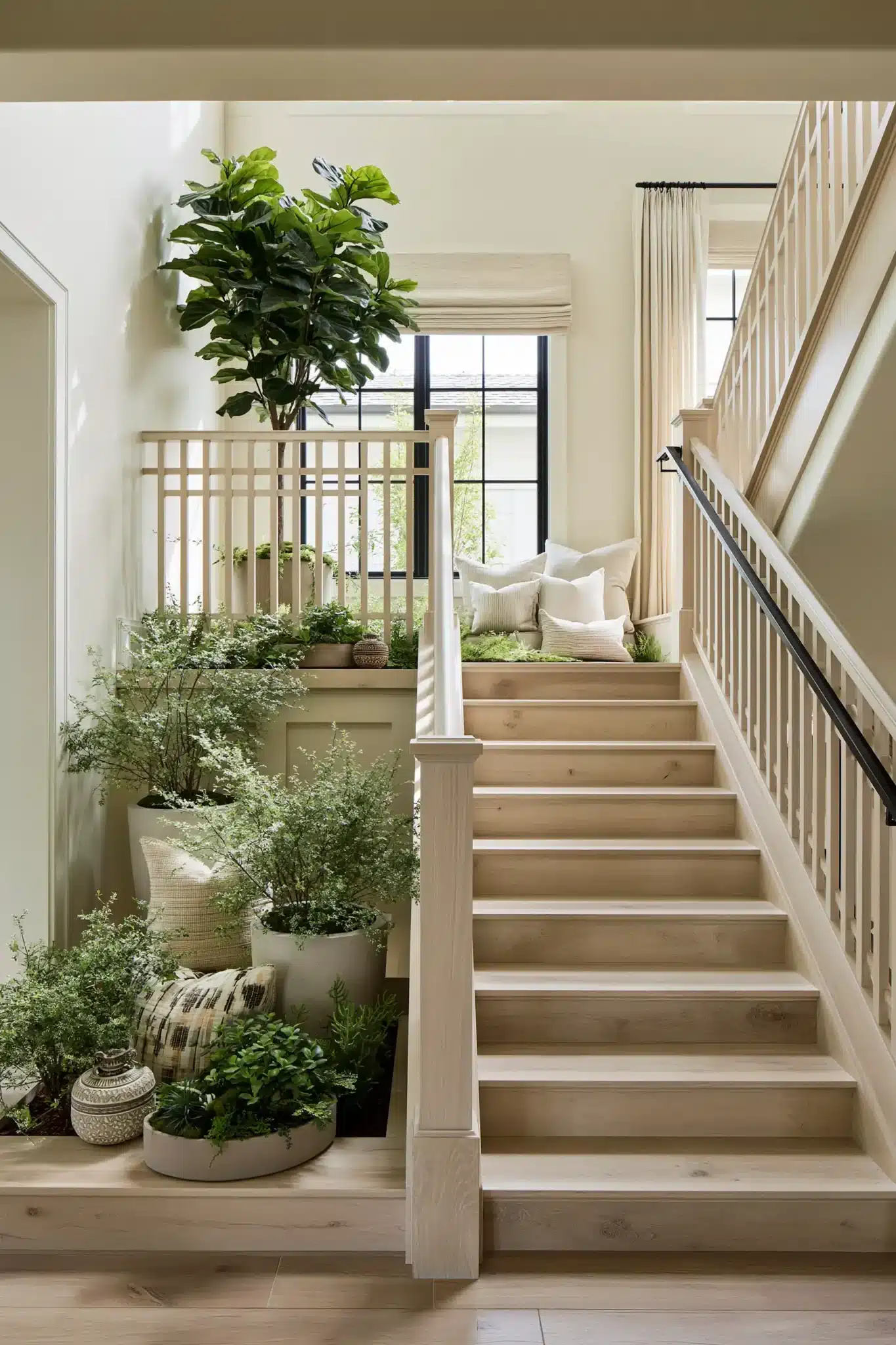 29 Indoor Staircase Garden Ideas for a Stairwell That Breathes 28