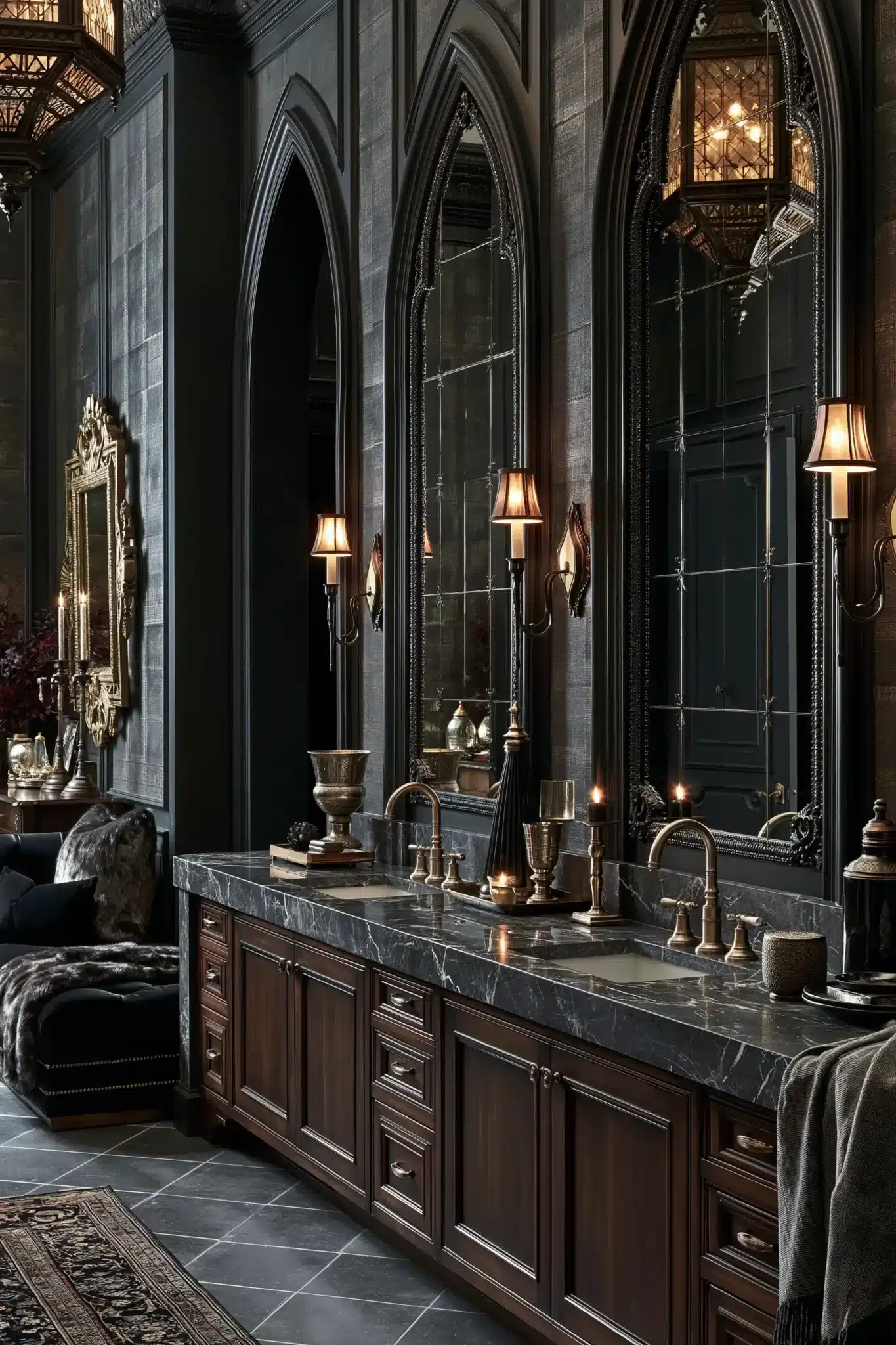 29 Gothic Bathroom Ideas That Feel Moody Without Going Cold 28