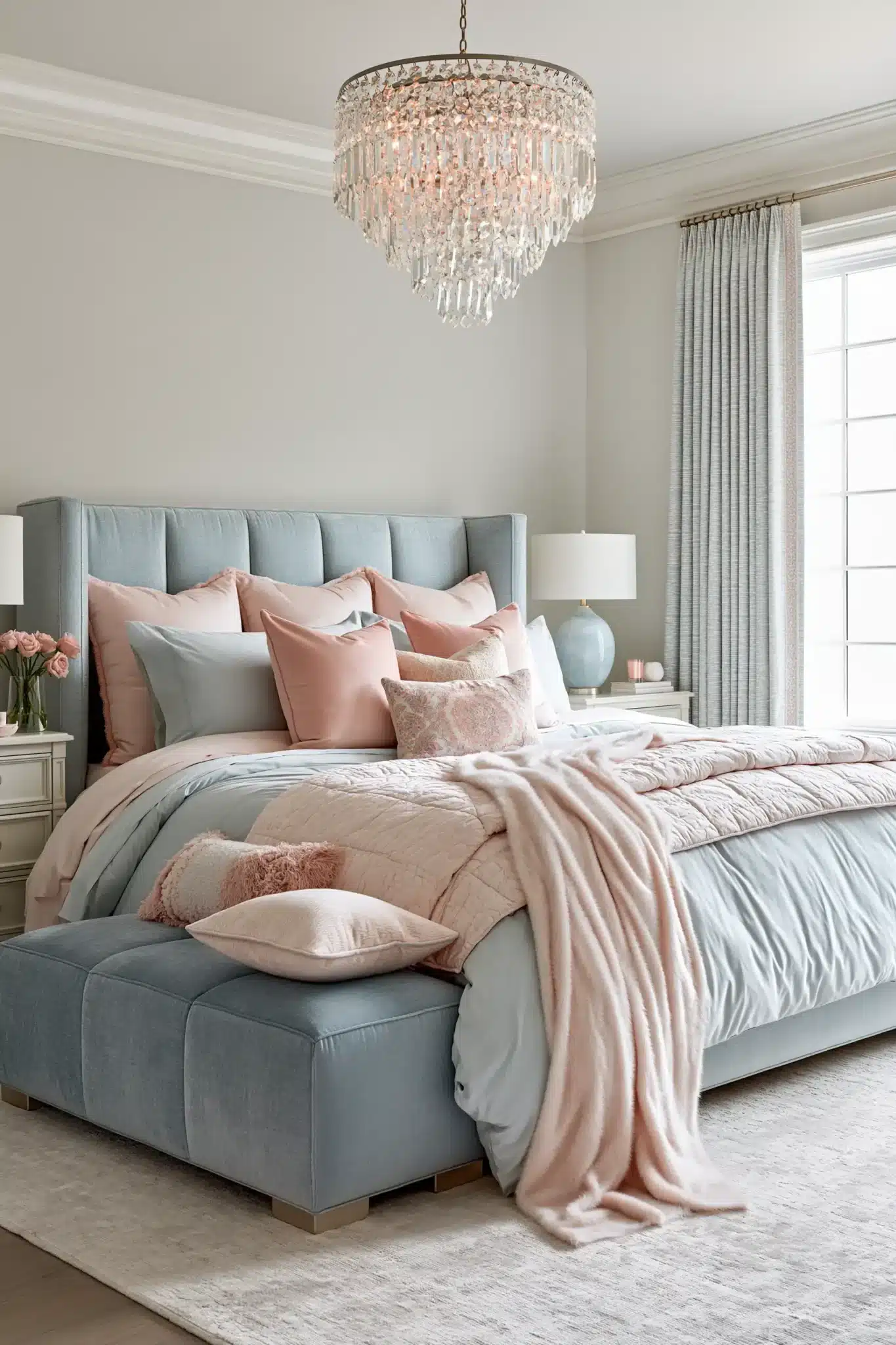 29 Light Blue and Pink Bedroom Ideas That Stay Grown-Up 29
