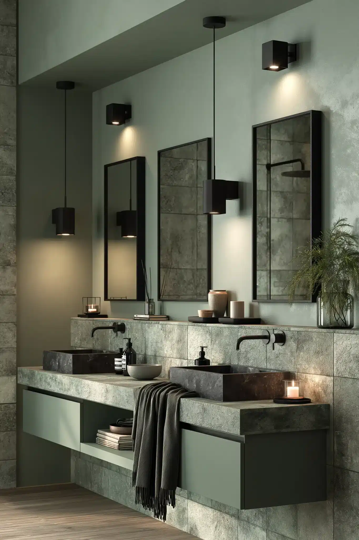 29 Sage Green and Black Bathroom Ideas That Stay Sharp 29