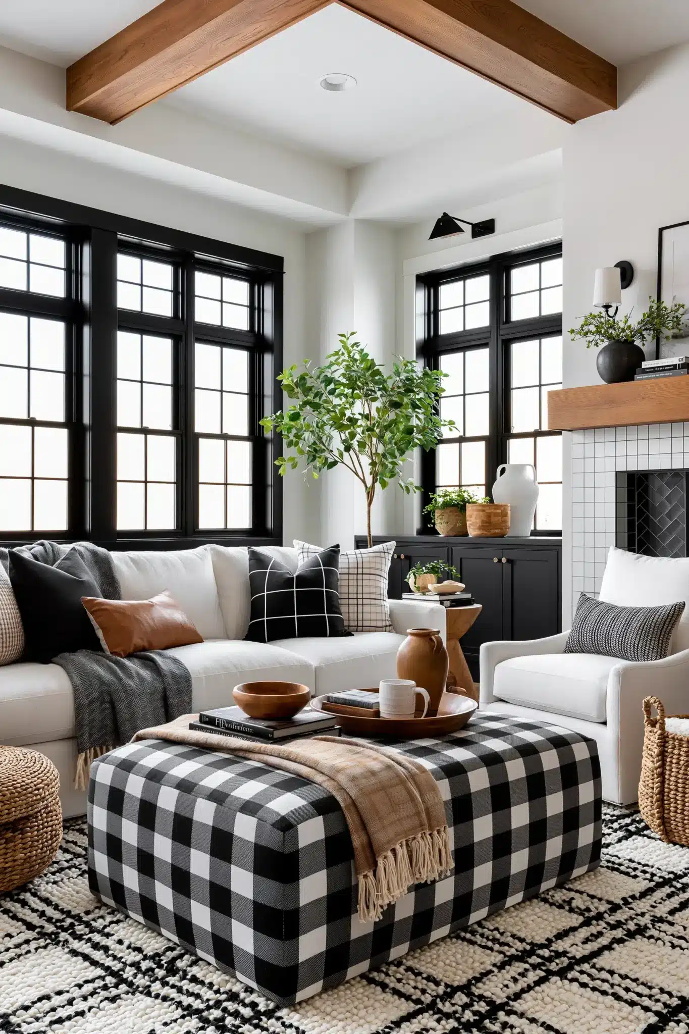 29 Black and White Living Room Decor Ideas with Real Contrast 29