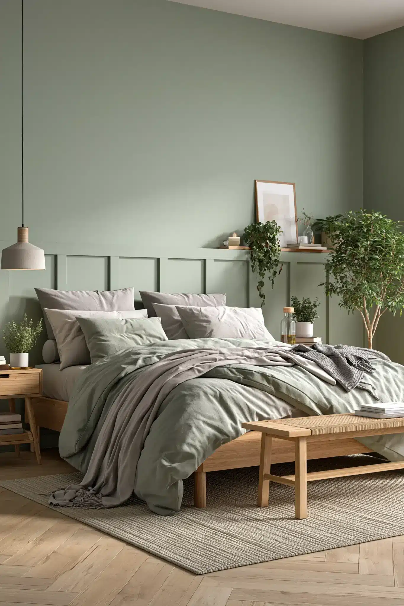 29 Sage Green and Grey Bedroom Ideas That Read Calm 29
