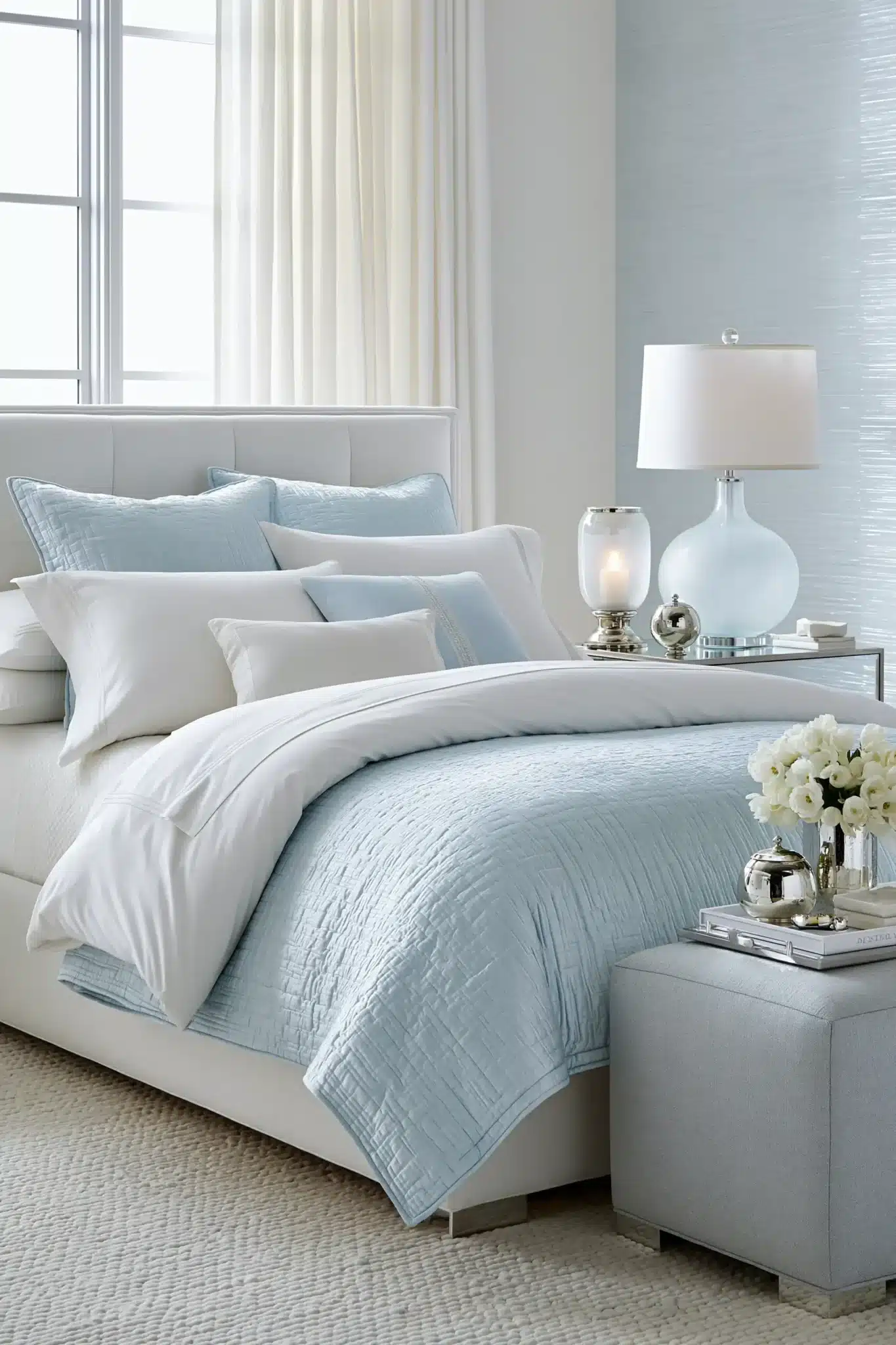 29 Light Blue and White Bedroom Ideas That Breathe 3