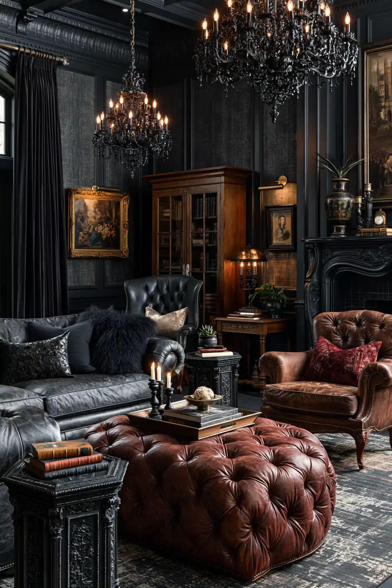 29 Gothic Living Room Ideas for a Space That Feels Lived-In 3