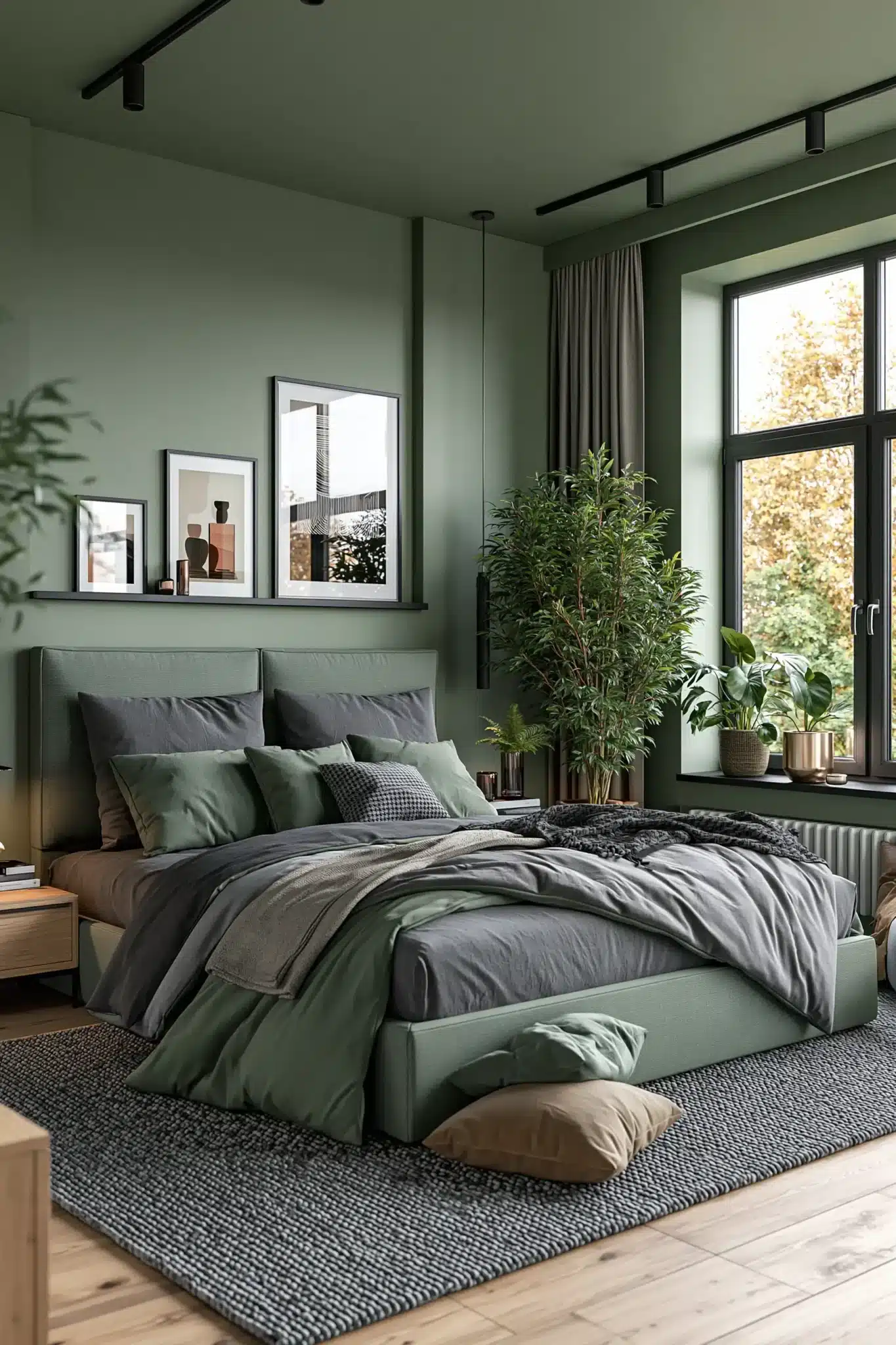 29 Sage Green and Grey Bedroom Ideas That Read Calm 4