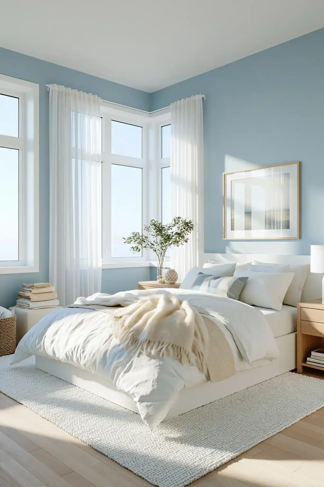 29 Light Blue and White Bedroom Ideas That Breathe 4