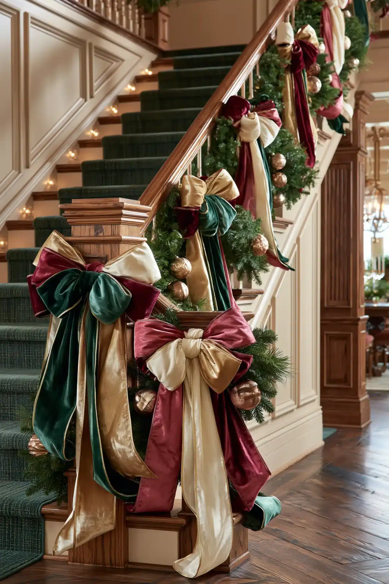 29 Christmas Staircase Decor Ideas That Actually Hold Up 4
