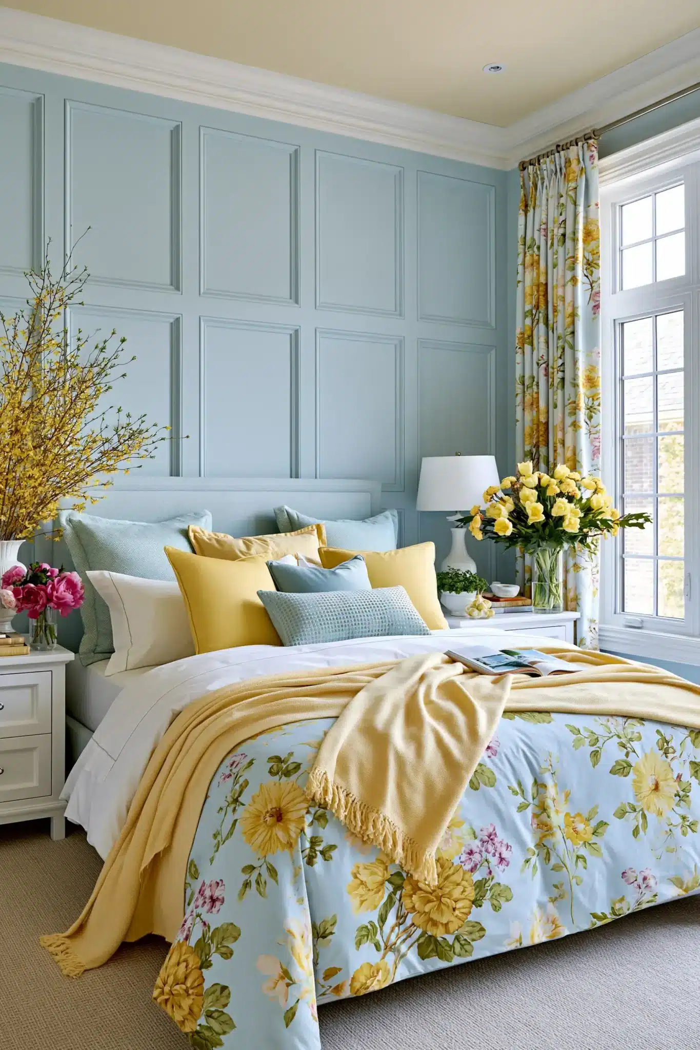 29 Light Blue and Yellow Bedroom Ideas for a Sunny Corner 5